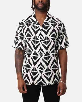 Earthy Palette XXIII Aztec Button Up Shirt Black/White