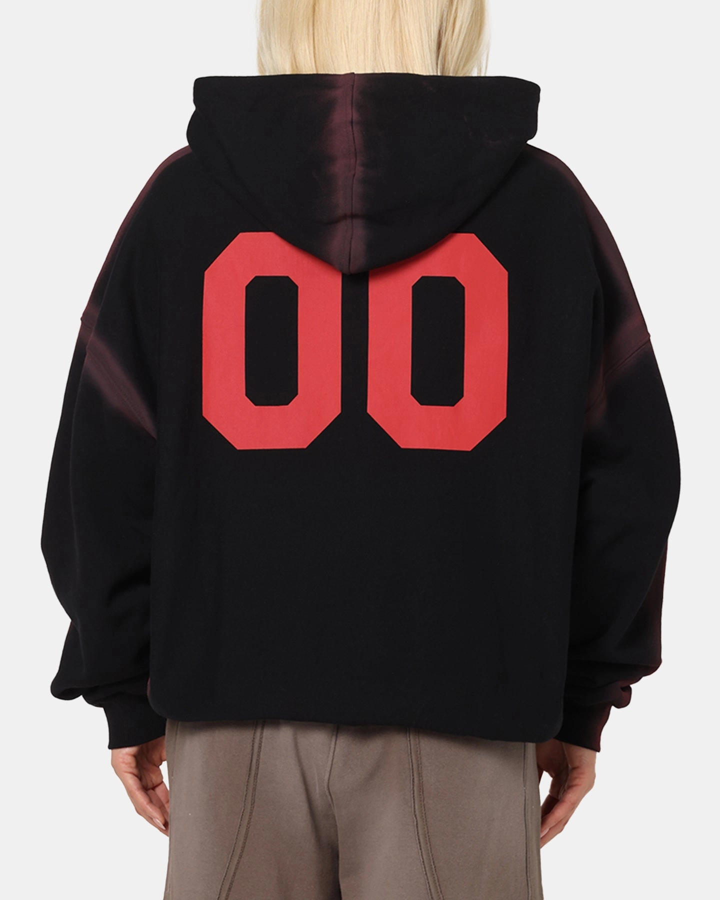 Outdoor Essential Hidden Pocket Compartments The Anti Order Mosh Boxy Hoodie Sunfade Black/Red