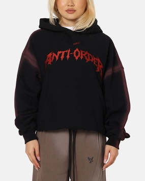 The Anti Order Mosh Boxy Hoodie Sunfade Black/Red Athleisure Wear Tech Wear