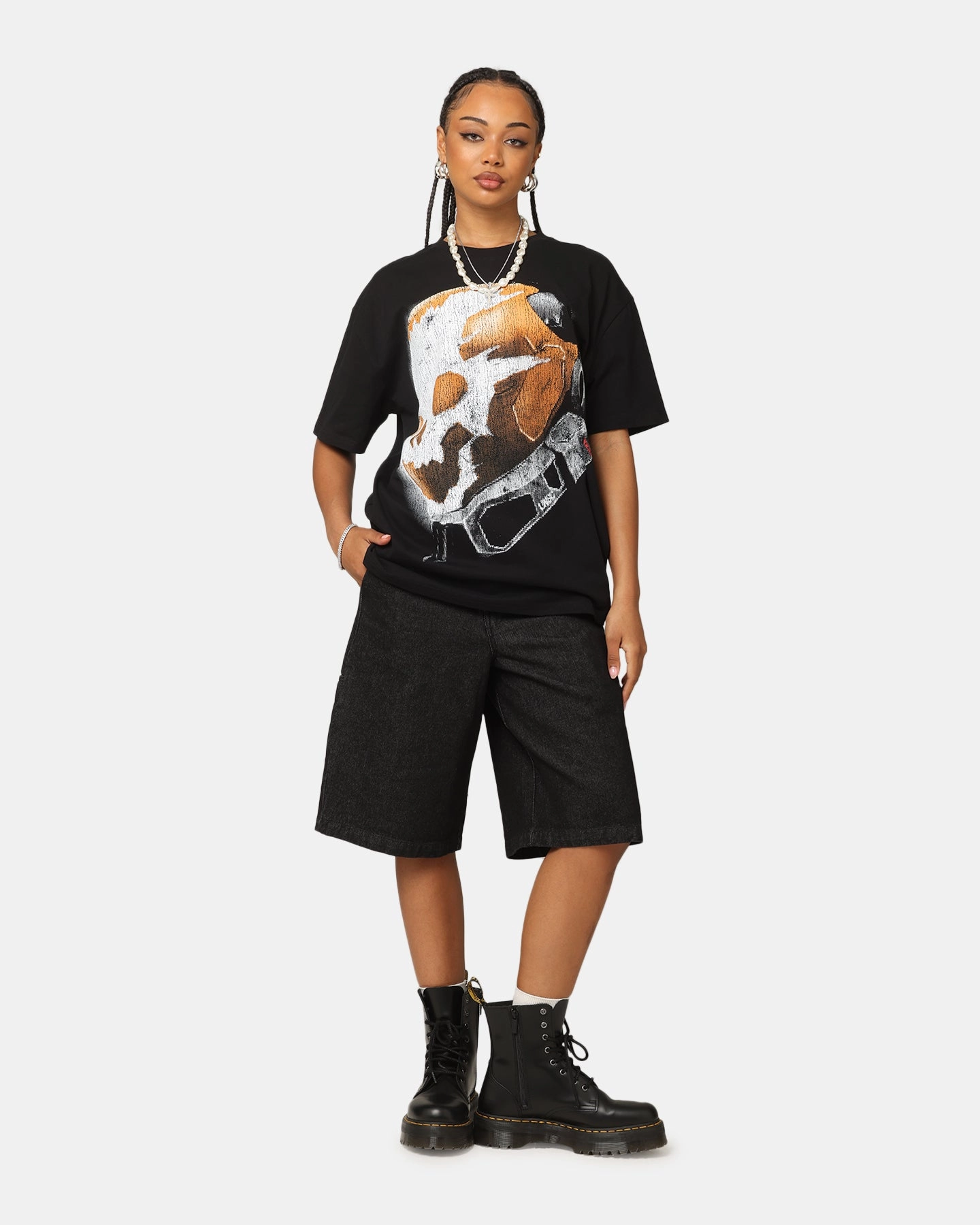 Comfy All-Day Goat Crew X Halo Halo Reach Emile Big Head Heavyweight T-Shirt Black