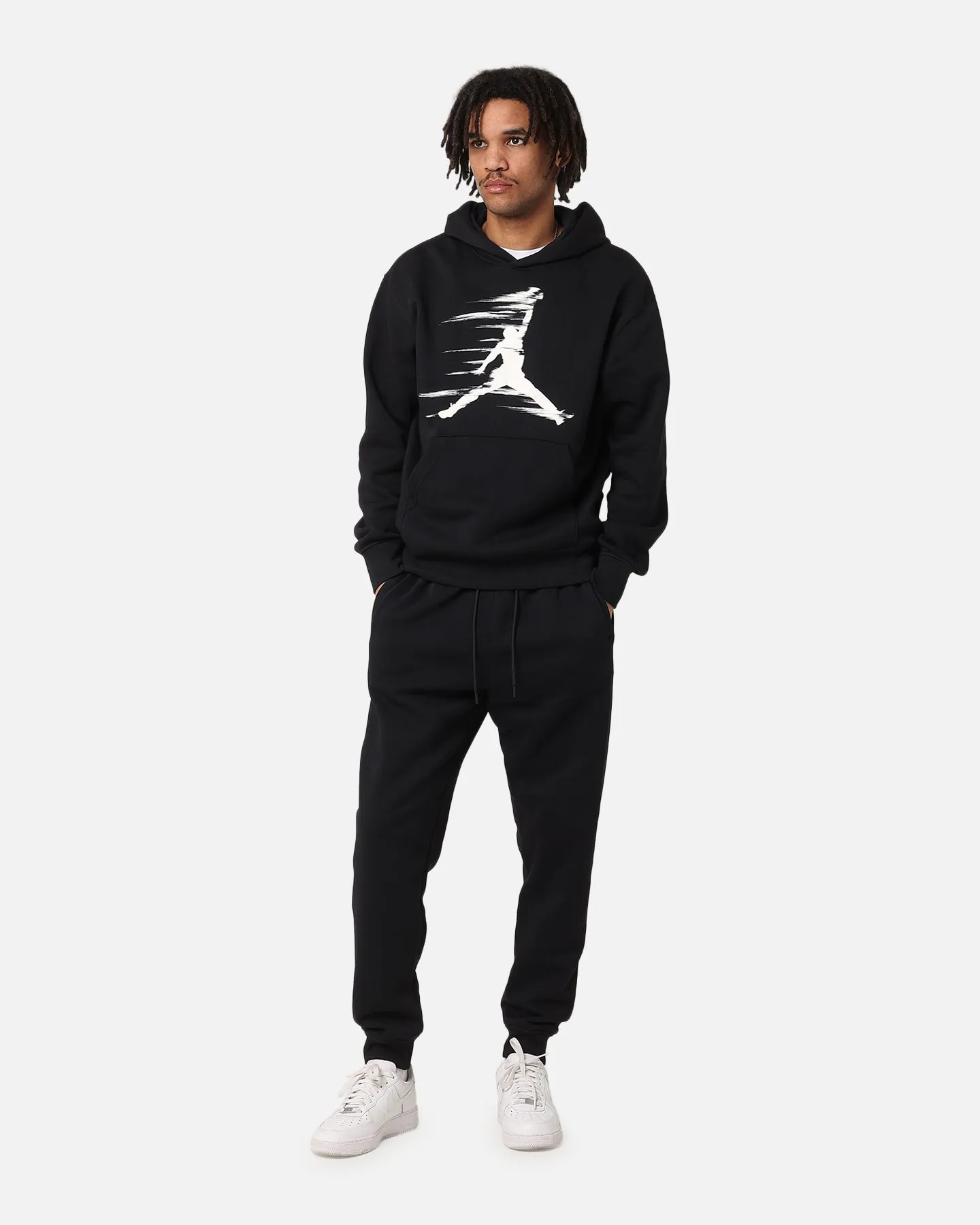 quilted High - end Jordan Jumpman MVP Fleece Pullover Hoodie Black/Iron Grey