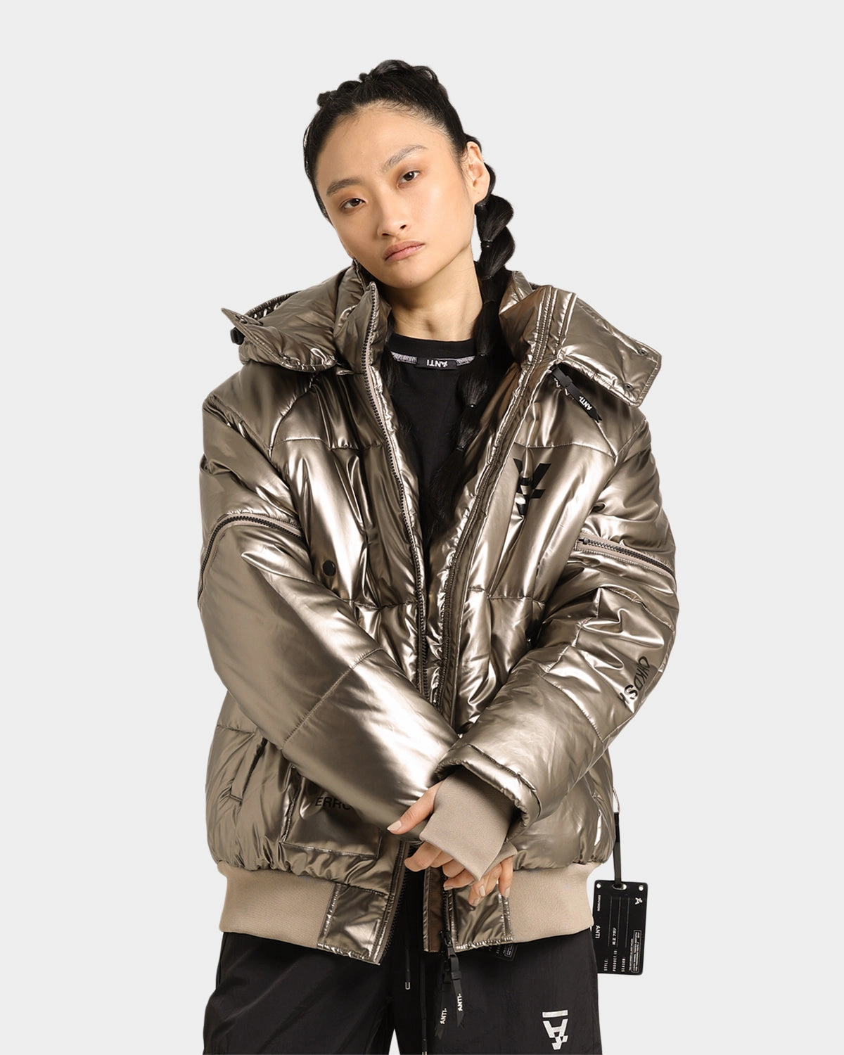 Faux Fur Picture The Anti Order Anti Joy Technical Puffer Jacket Pewter