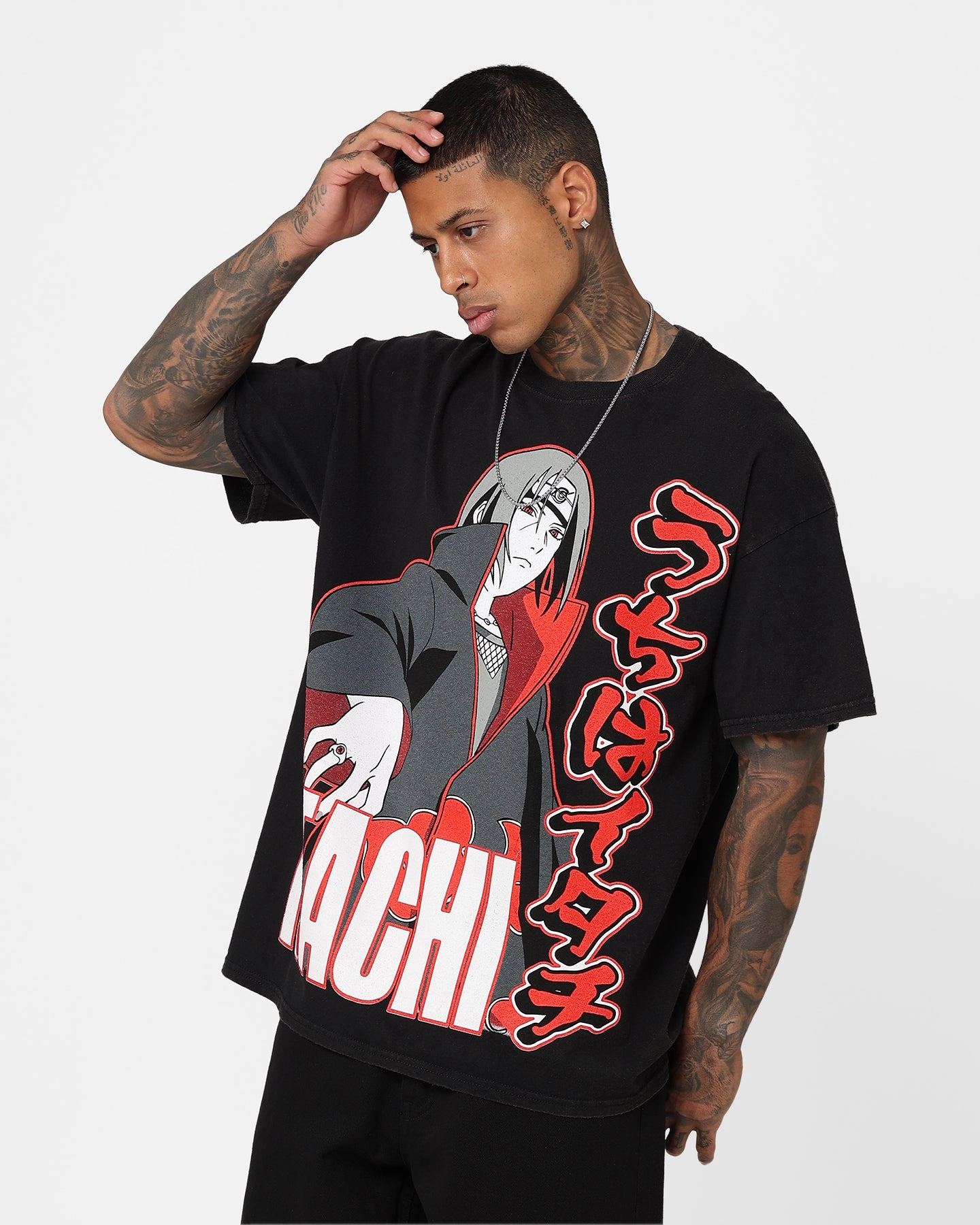 Everyday Casual Goat Crew X Naruto Itachi Vintage T-Shirt Black Wash