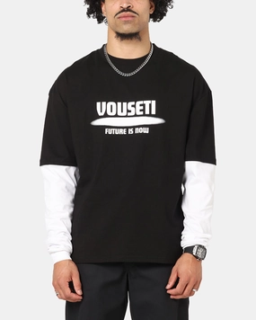 insulated cycling outfit Vouseti Future Is Now Long Sleeve T-Shirt Black