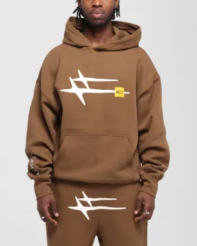 Weather Resistant Coating snowboarding Loiter Hybrid Premium Hoodie Brown