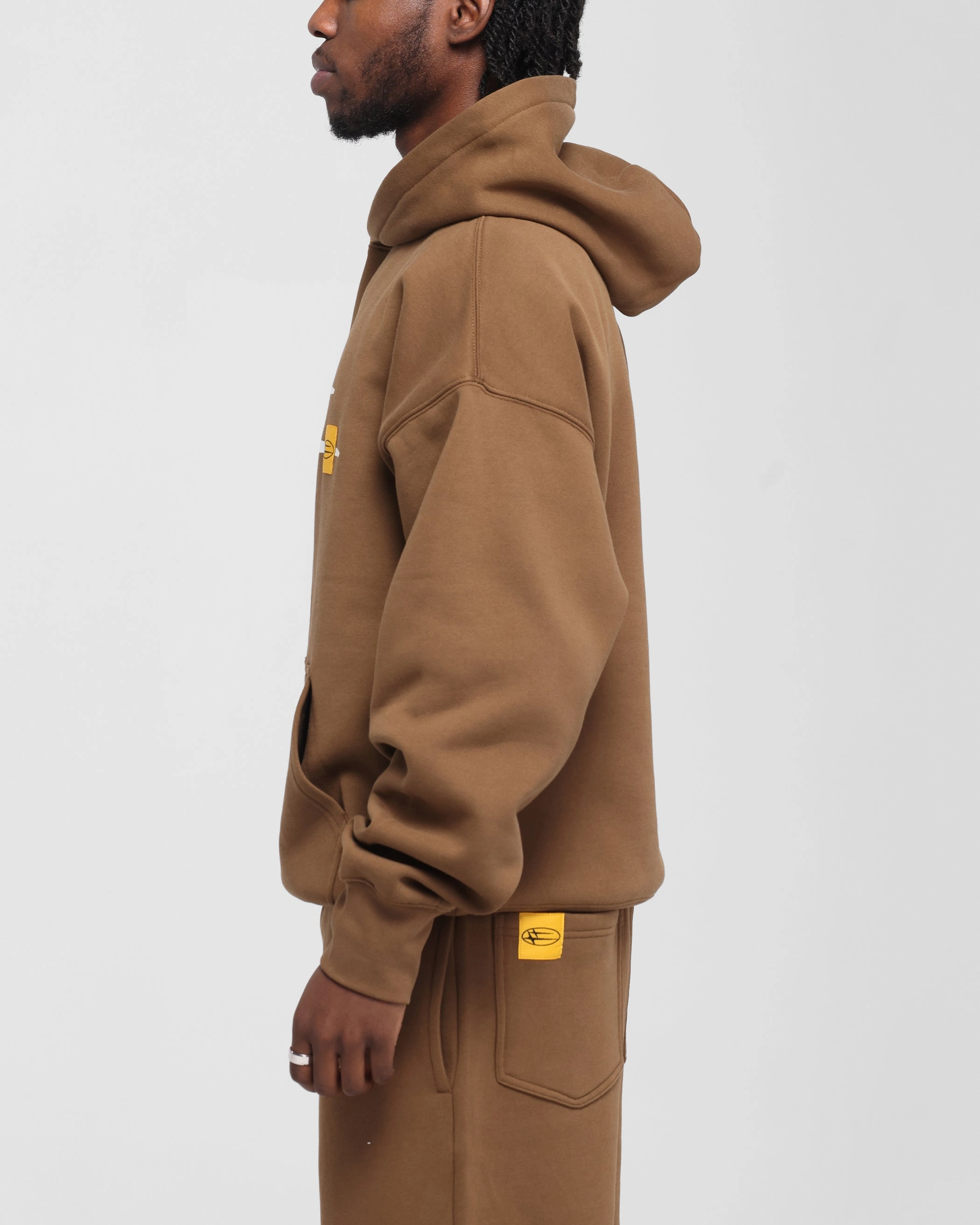 Compassion Flexible Seams Loiter Hybrid Premium Hoodie Brown