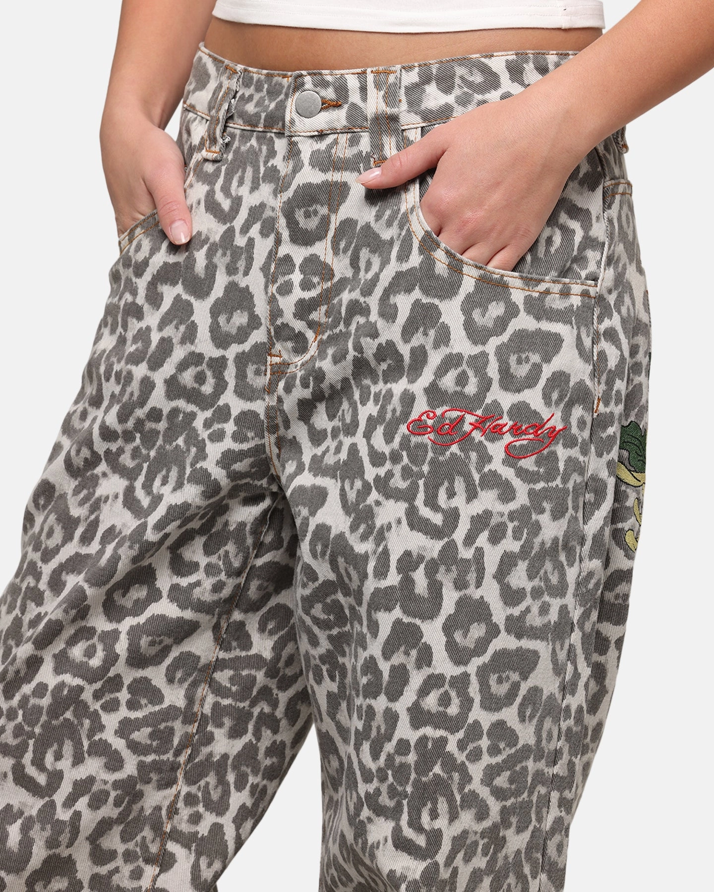 Ed Hardy Women's Leopard Jeans Leopard Brunch Outfit Traveler Gear