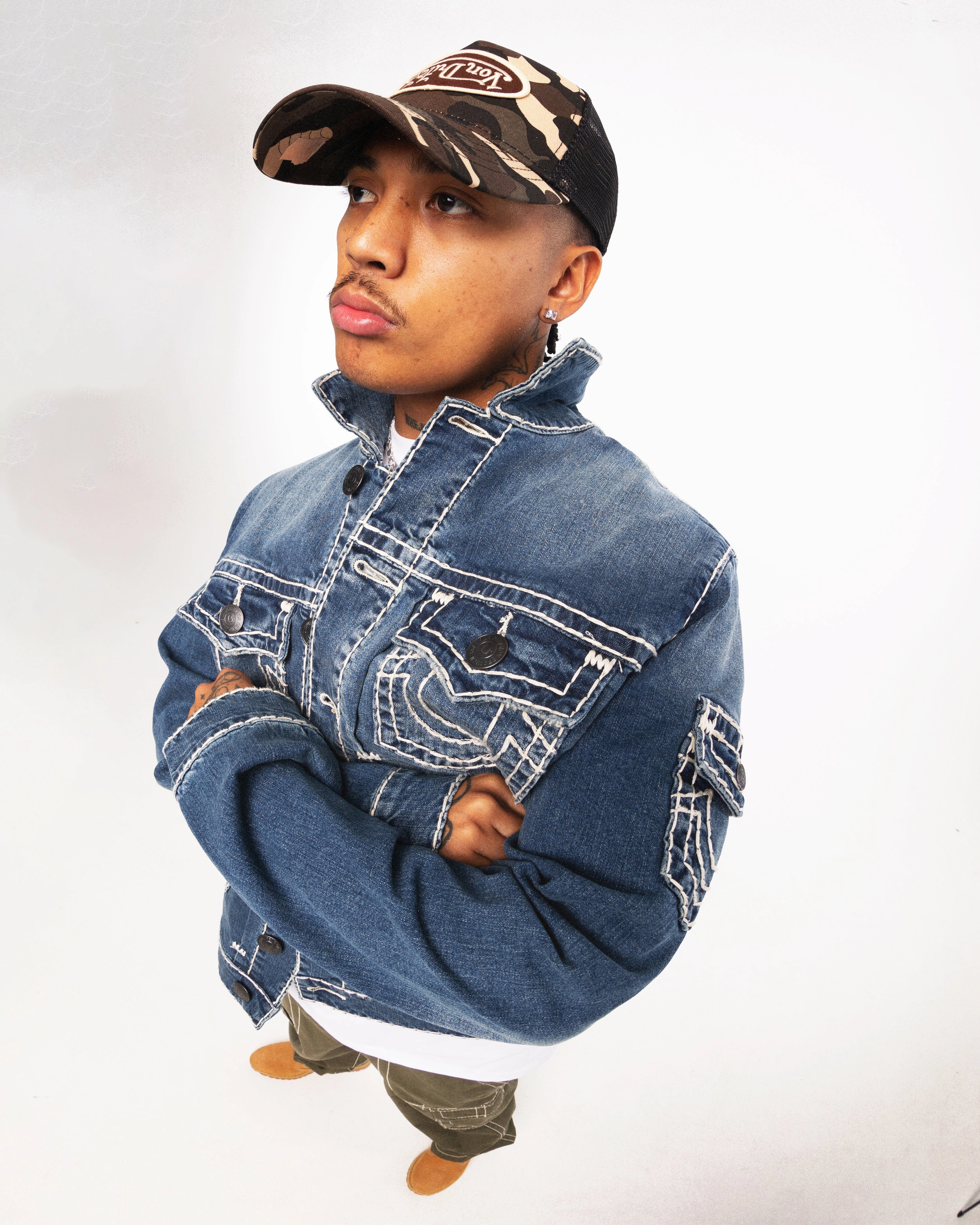 True Religion Jimmy 5 Pocket Super T Jacket Mountain Laurel Card Rugged Protection