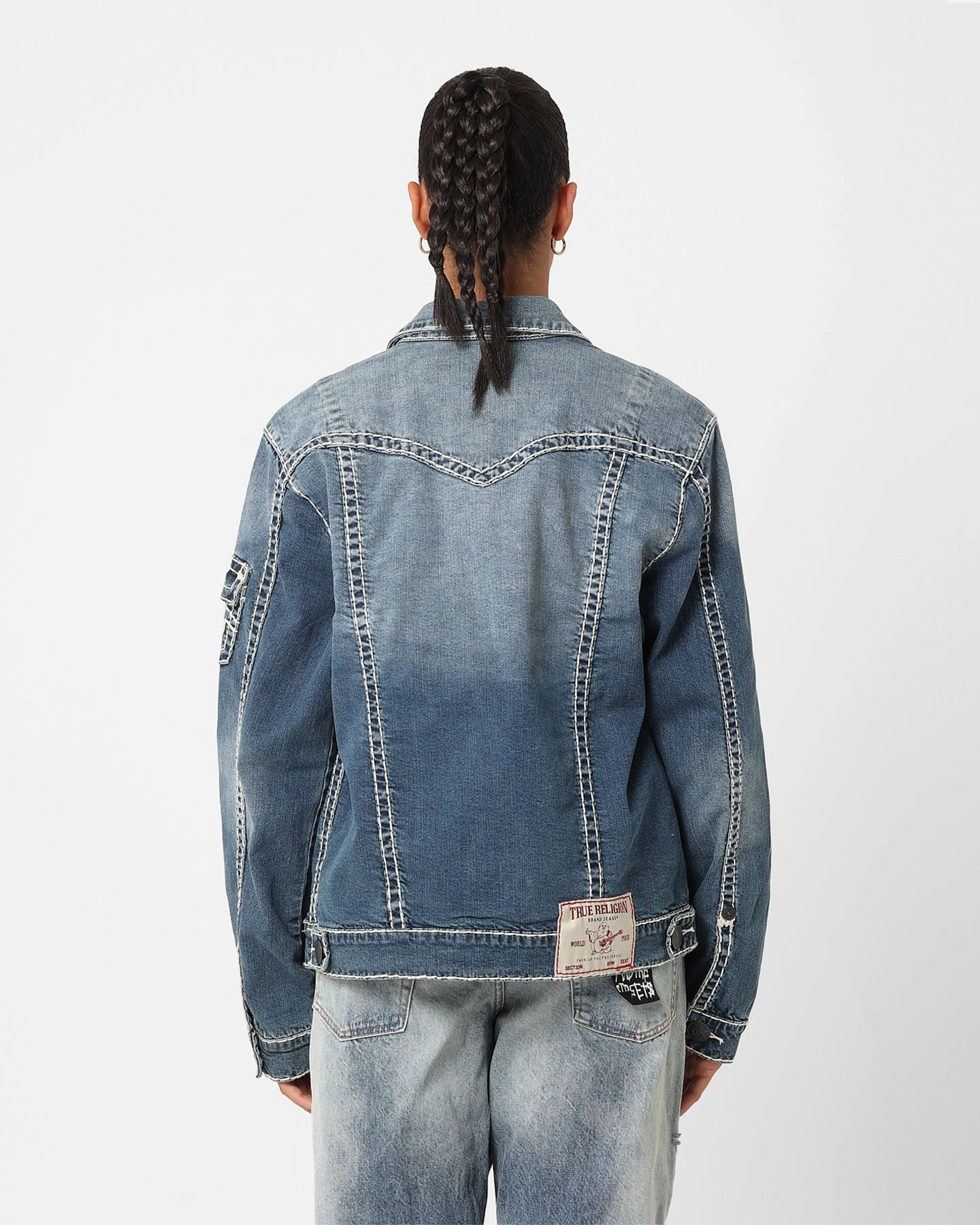 True Religion Jimmy 5 Pocket Super T Jacket Mountain Laurel Double Layered Edging Comfort Fit