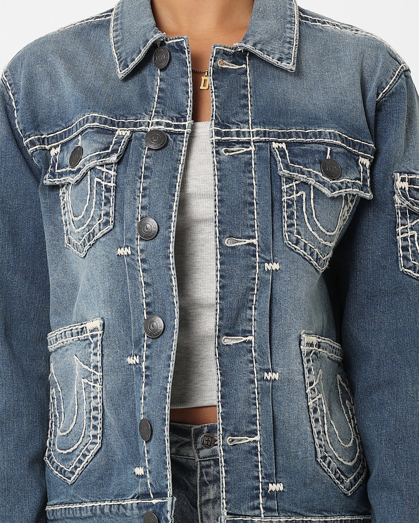 True Religion Jimmy 5 Pocket Super T Jacket Mountain Laurel detachable sleeves