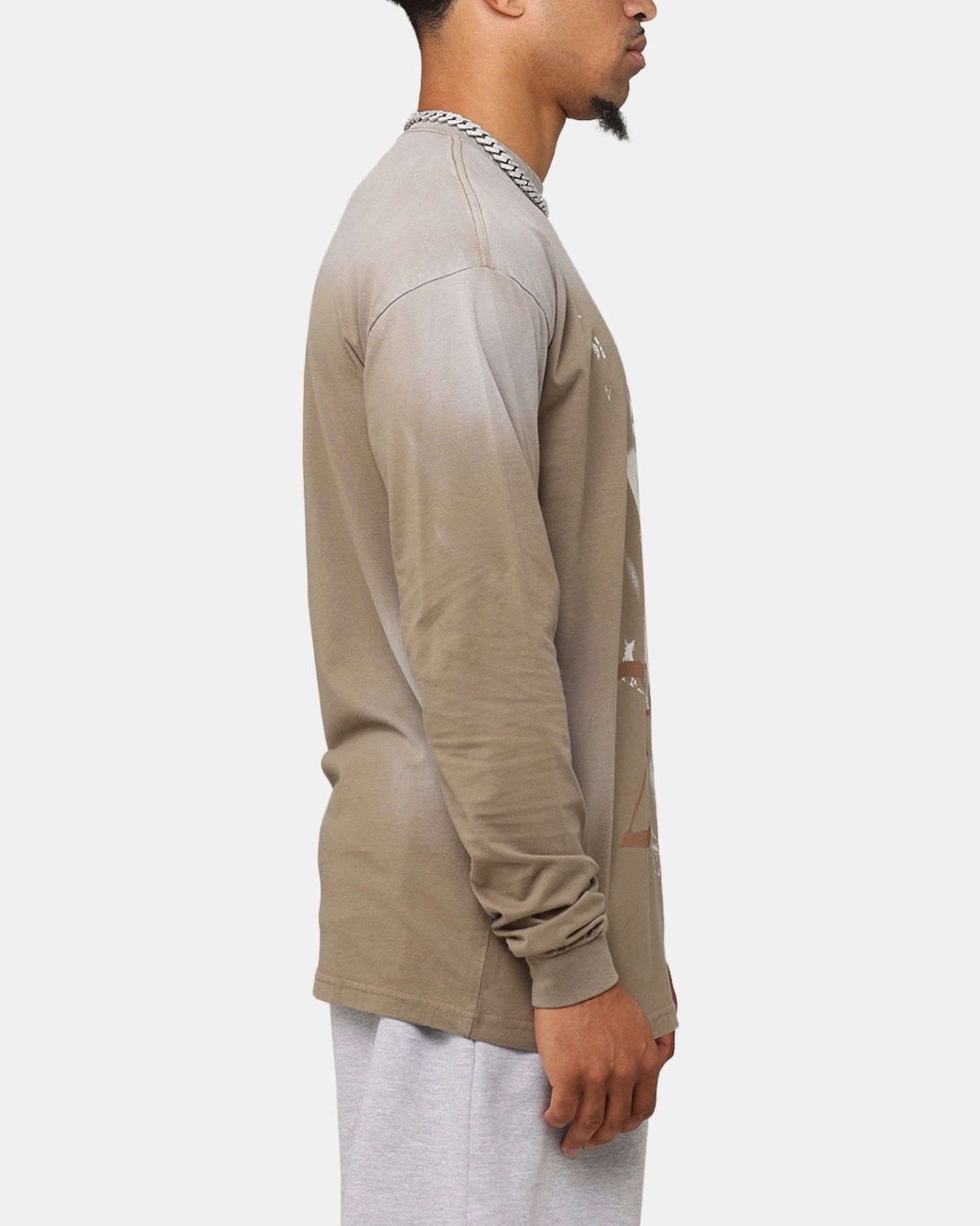 Tupac 2Pac Hem Vintage Long Sleeve T-Shirt Brown Cozy Feel Eco Certified Fiber