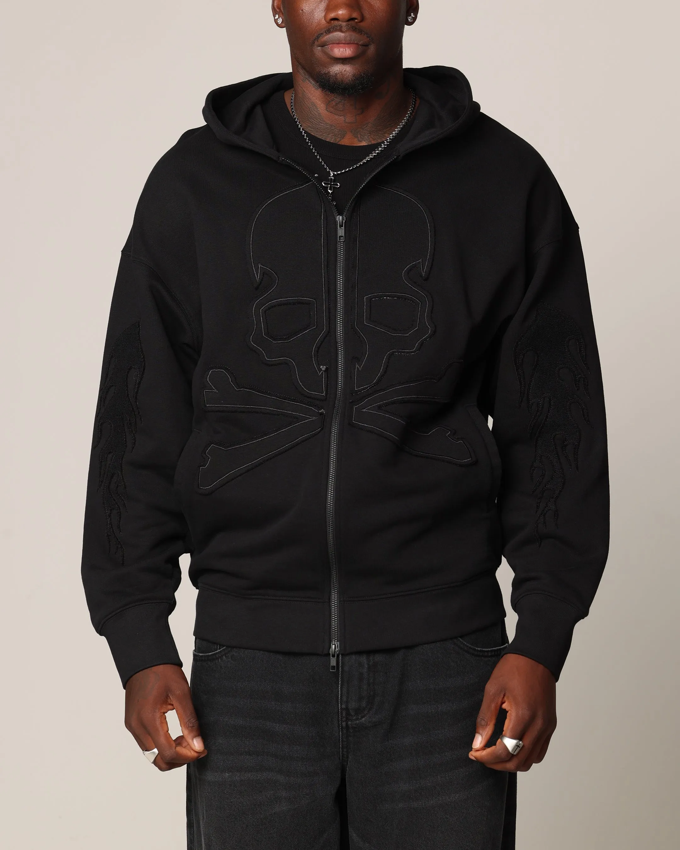 Saint Morta Hellfire Zip Hoodie Black Aim