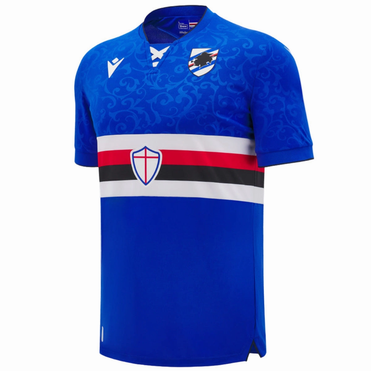 UC Sampdoria Home soccer jersey 2024/25 - Macron NonIrritating Flatlock Stitching Flexible Articulated Knees