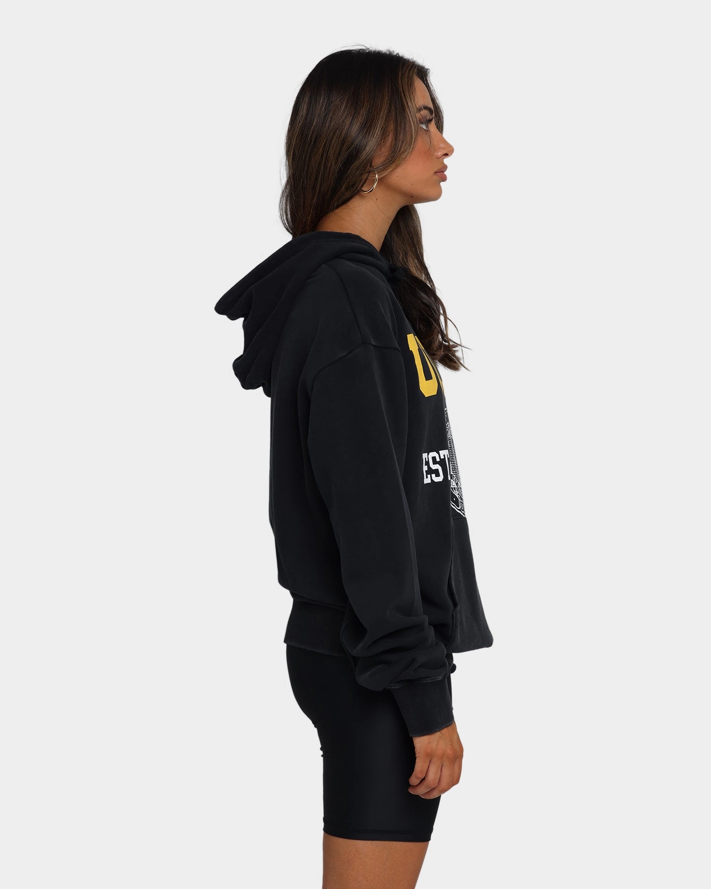 UCLA UCLA 1919 Shield Vintage Hoodie Washed Black RipstopFabric
