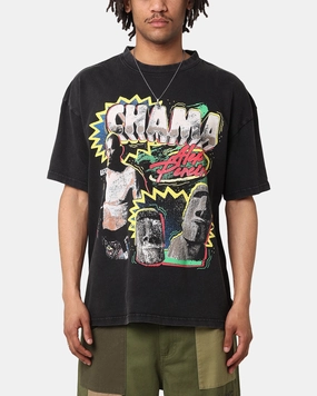 UFC By Culture Kings Alex Pereira Chama Vintage T-Shirt Black Acidwash Durable Style Garment Dyed Technique