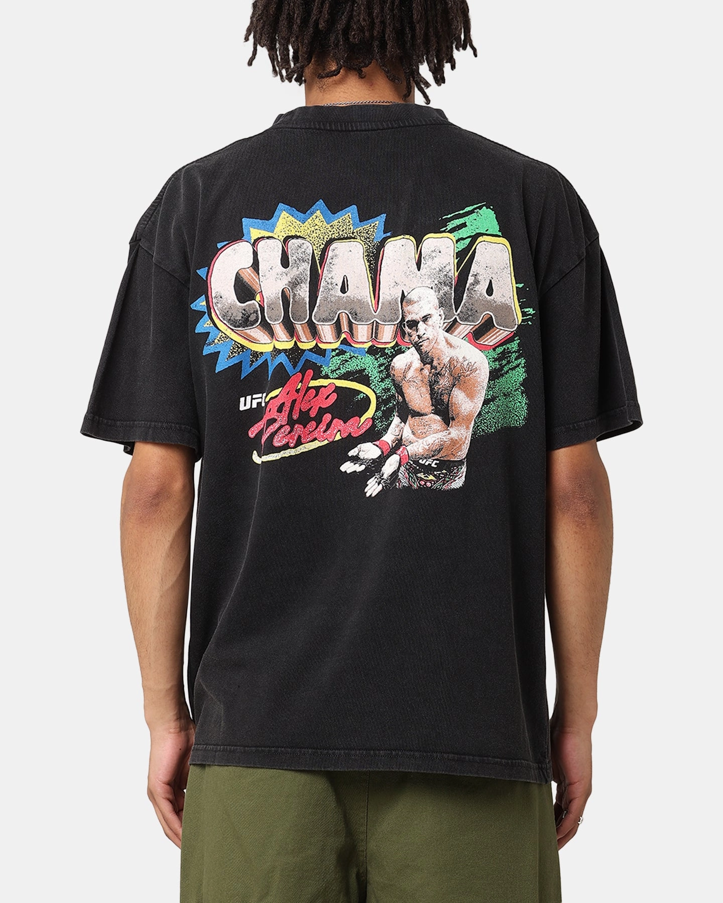 UFC By Culture Kings Alex Pereira Chama Vintage T-Shirt Black Acidwash QuickDry Material Everyday Wear