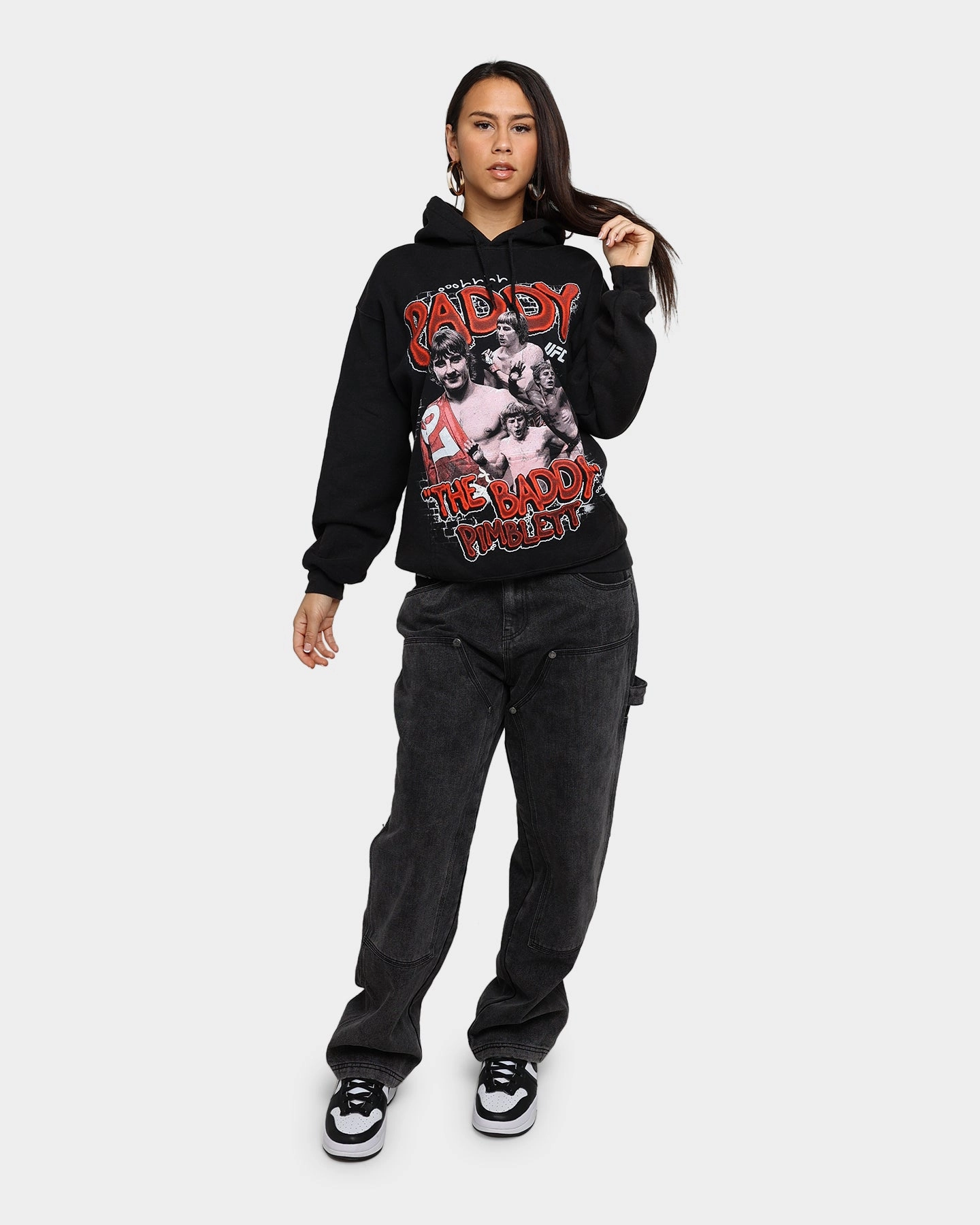 UFC By Goat Crew Paddy The Baddy Vintage Hoodie Black Wash Christmas