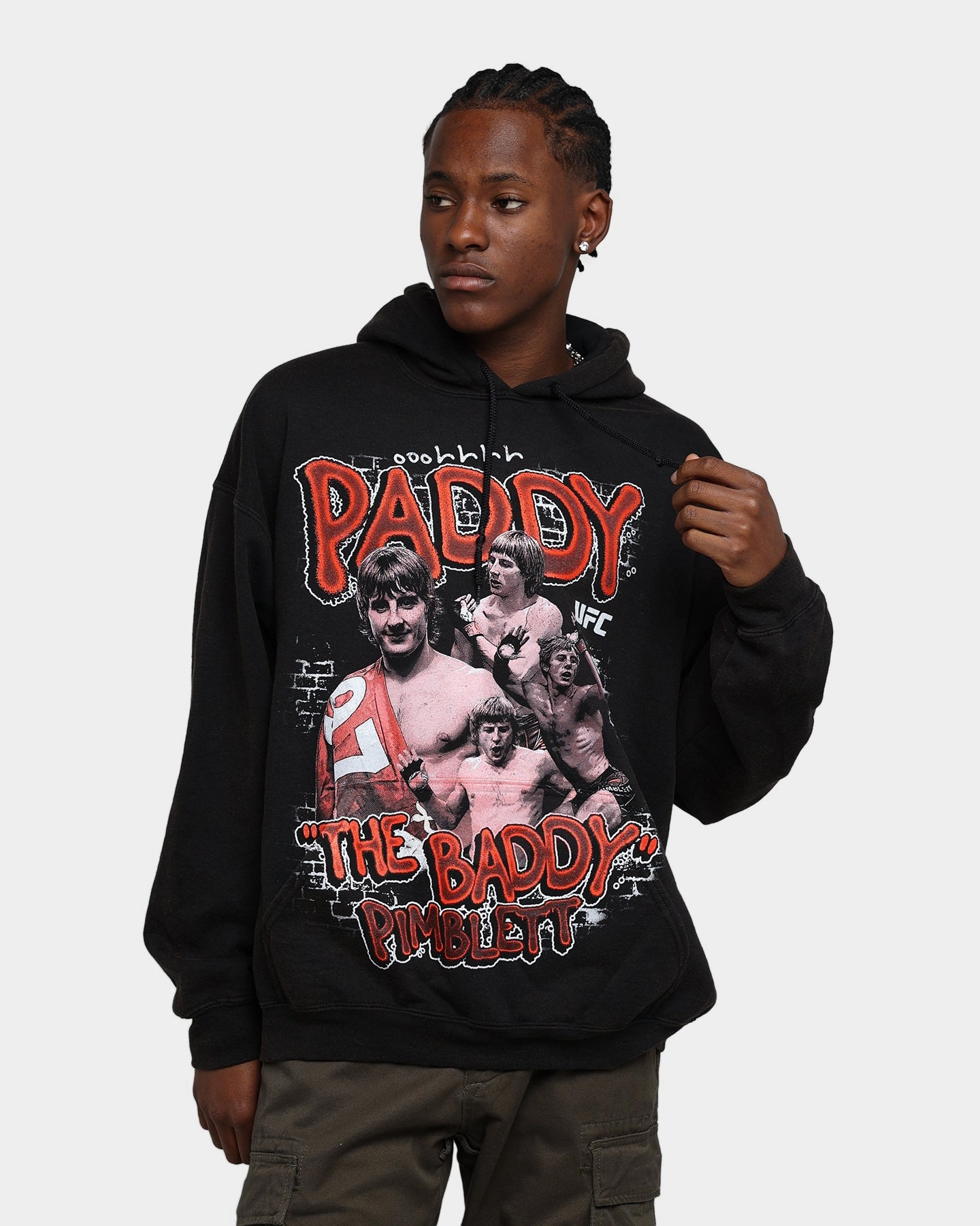 UFC By Goat Crew Paddy The Baddy Vintage Hoodie Black Wash Dive
