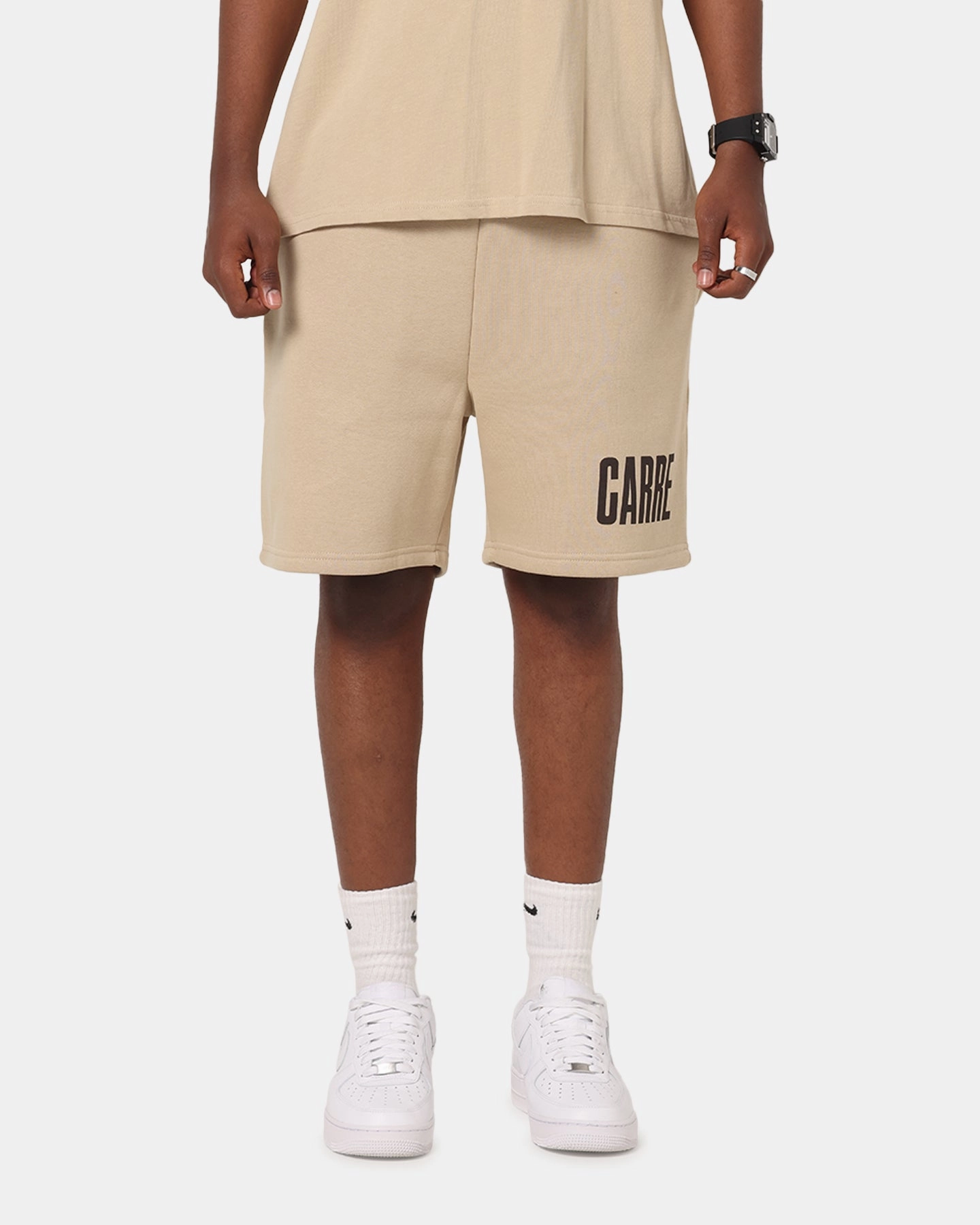 Soft Inner Lining transportation industry Carre Premium Essentials Sweat Shorts Light Brown