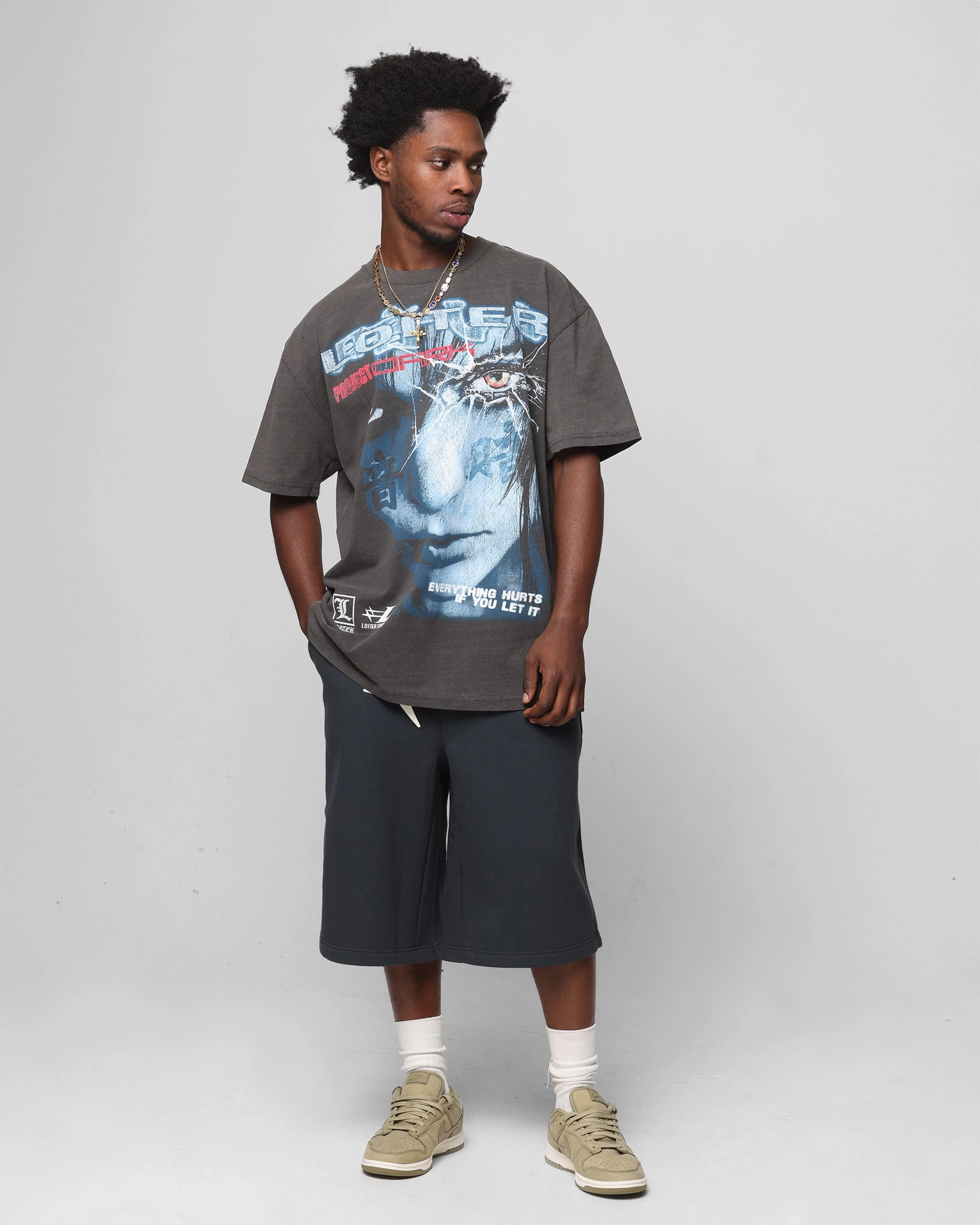 Daily Outfit Style Loiter Project Dark Vintage T-Shirt Black Wash