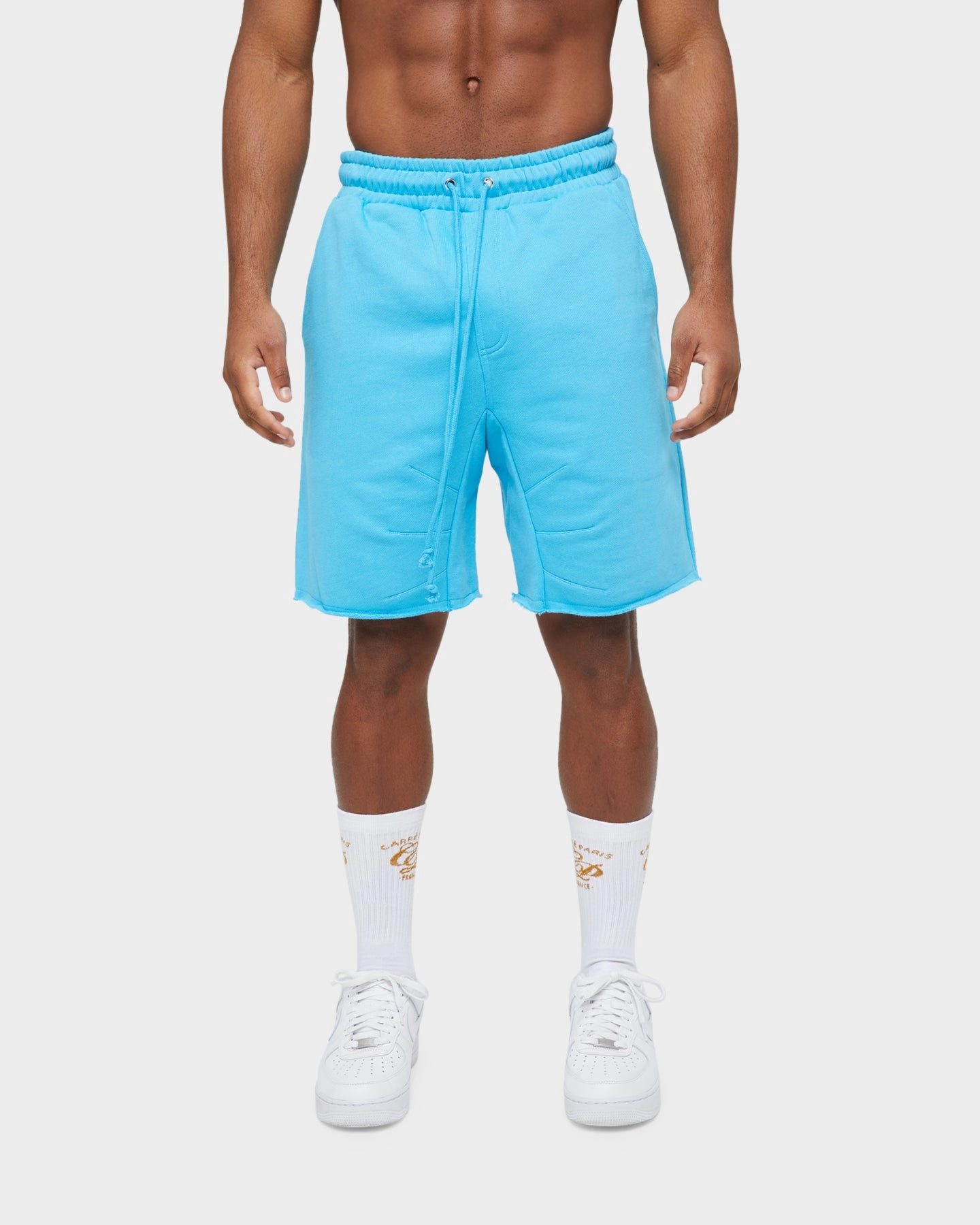 Carre Forme Sweat Shorts Baby Blue Non Cling Material