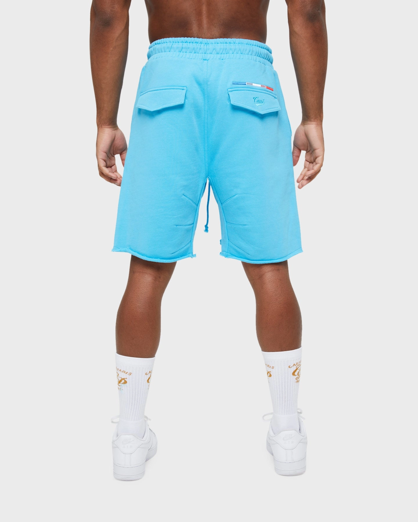 MoistureWickingLining Low Bulk Waistband Carre Forme Sweat Shorts Baby Blue