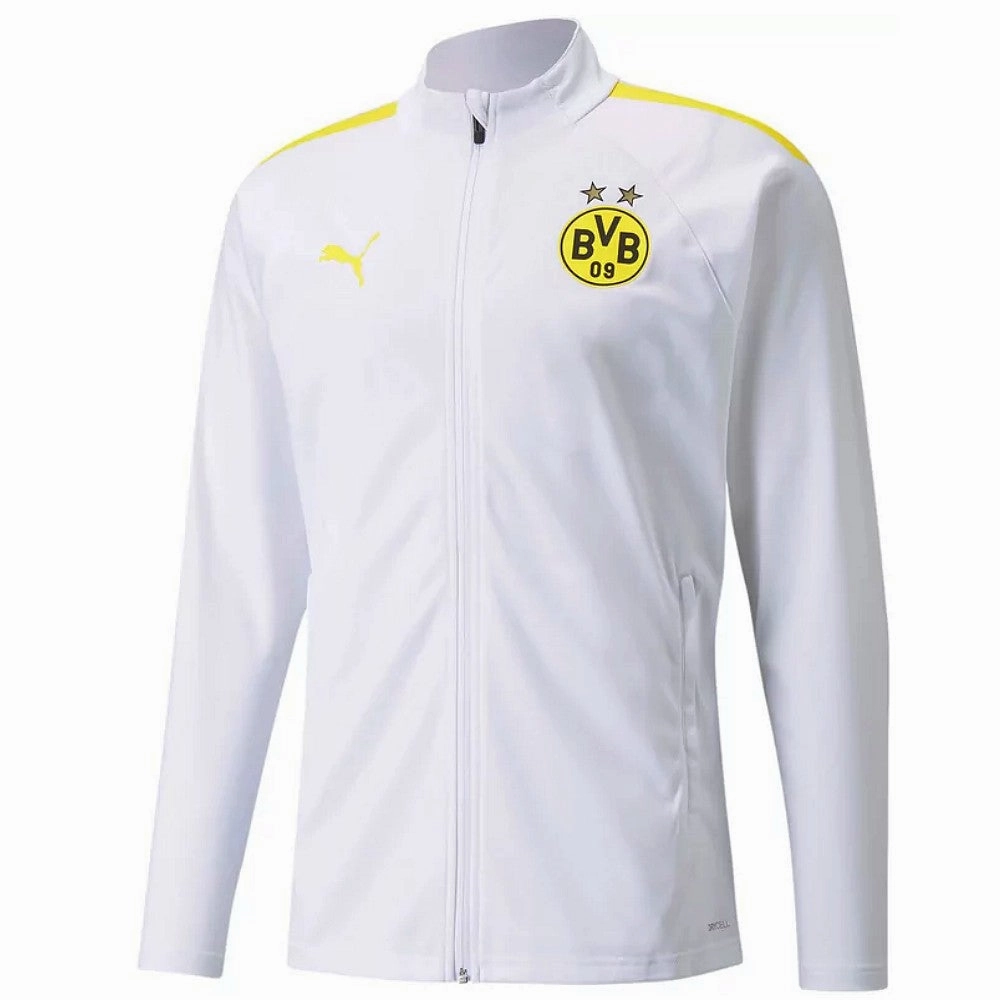 Wicking Inner Layer Soccer Field BVB Borussia Dortmund white/grey training bench tracksuit 2022 - Puma