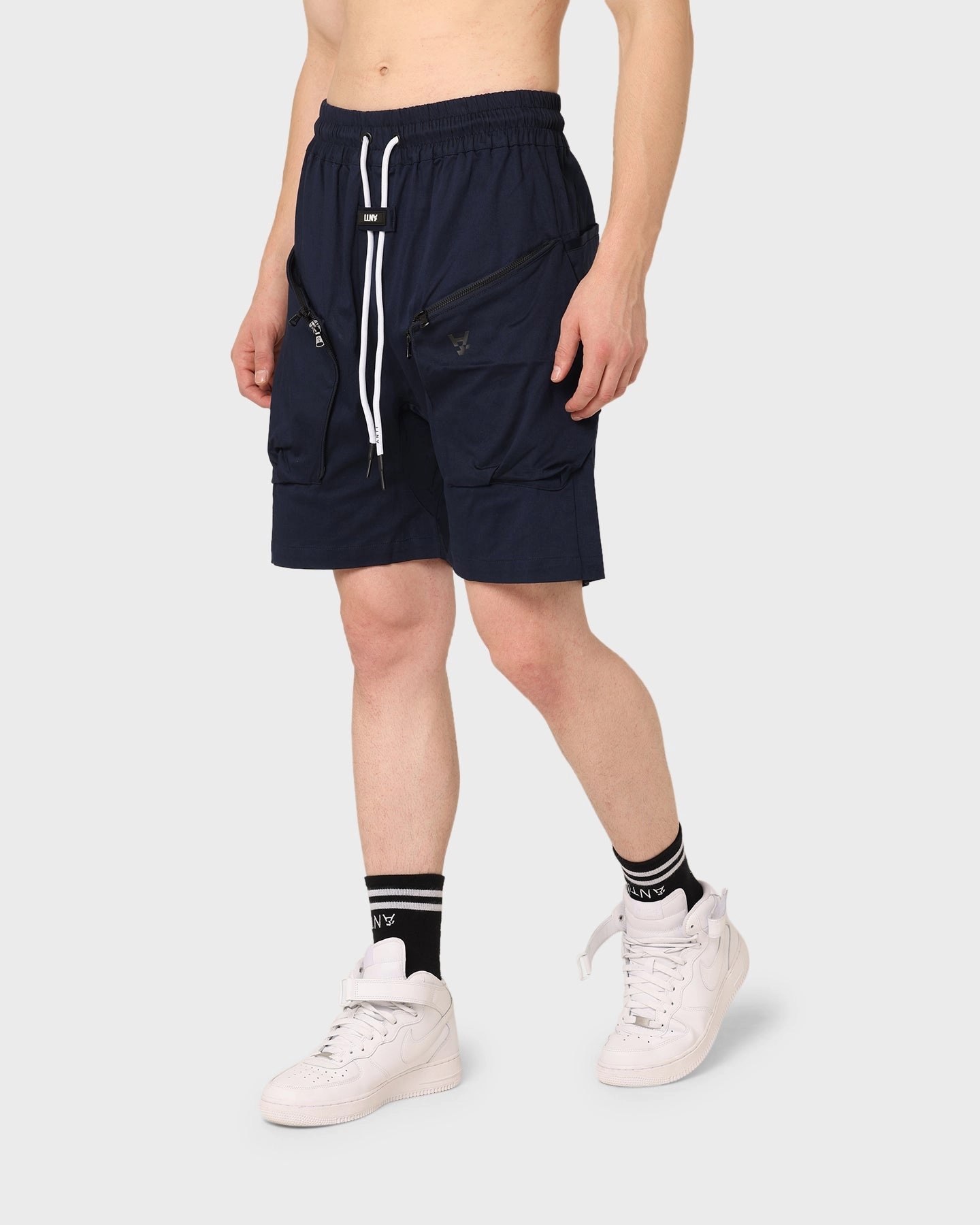 The Anti Order Neo Military Cargo Shorts Dark Navy handmade touch