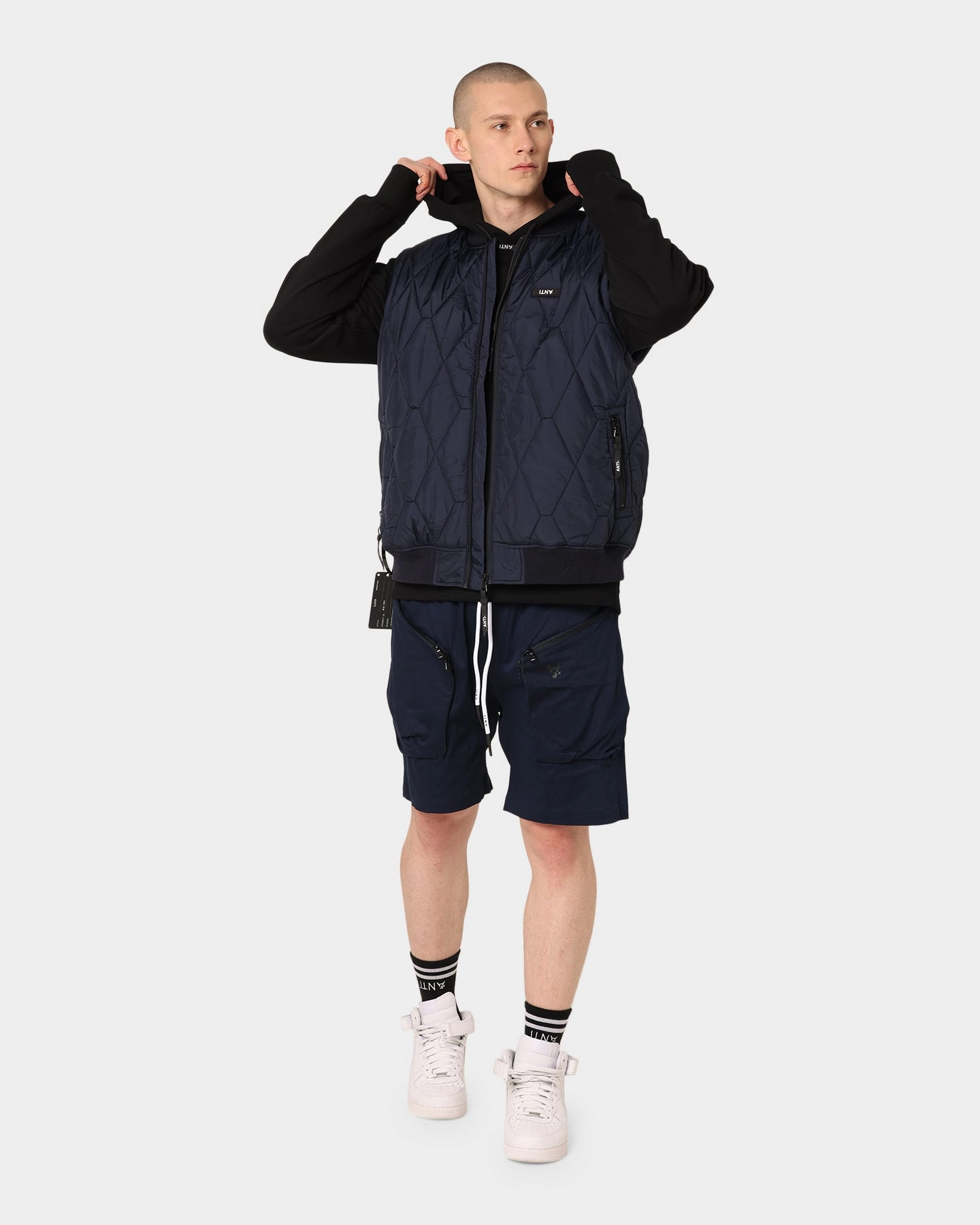 stretchy design The Anti Order Neo Military Cargo Shorts Dark Navy