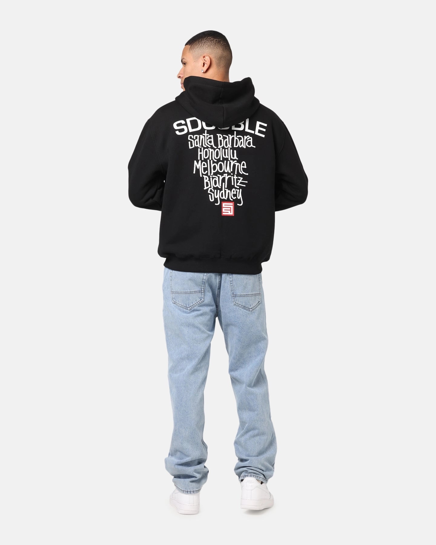 S Double Cities Zip Through Hoodie Black full zip