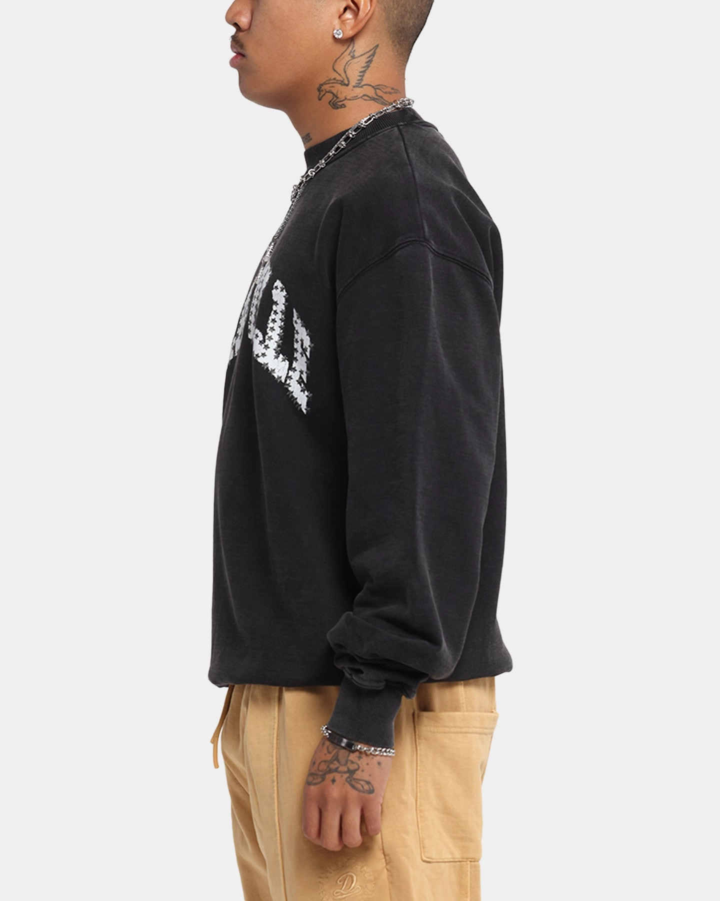 Comfy Layer Dreamville Stars Crewneck Black