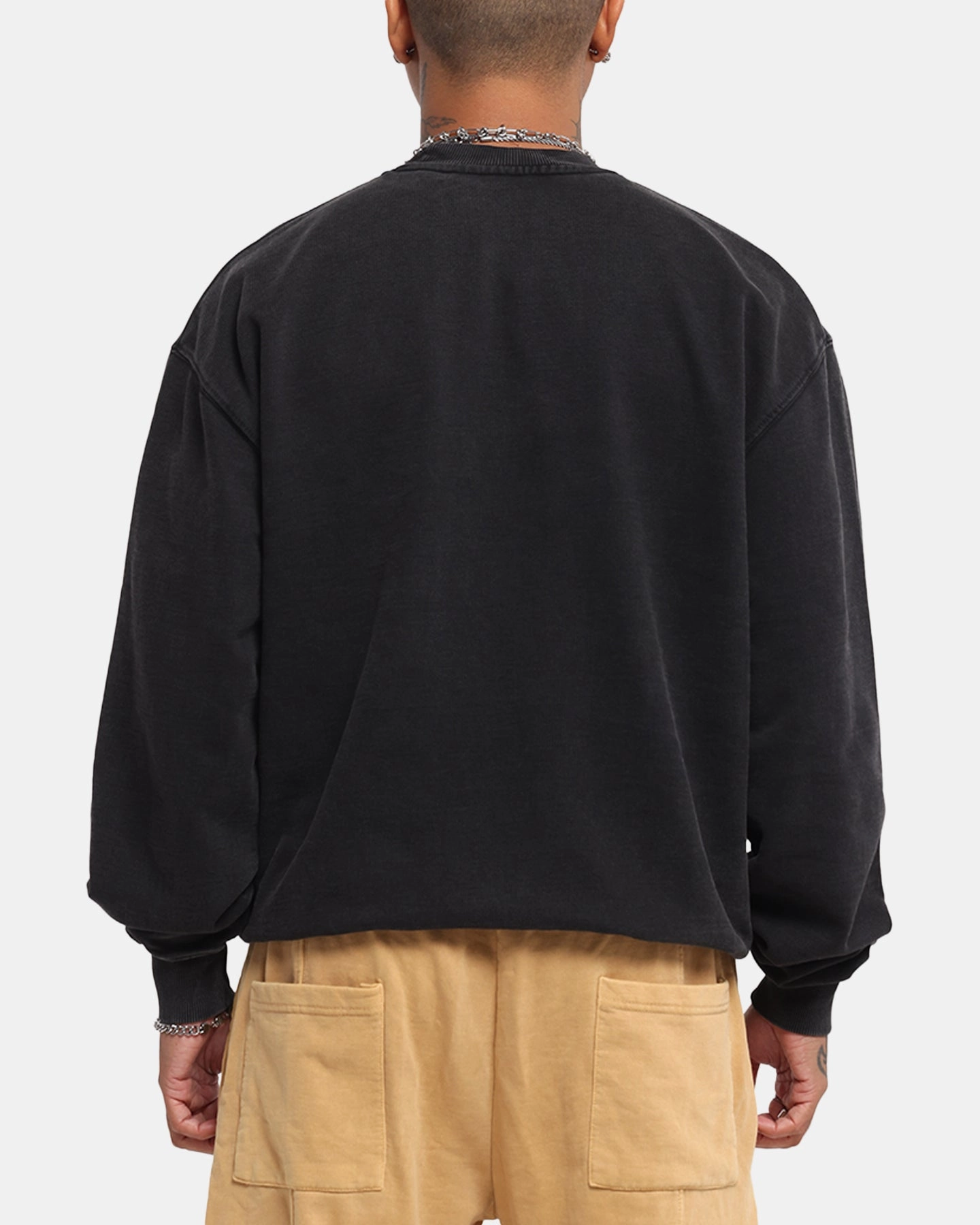 Stretch Knit Comfy Vibe Dreamville Stars Crewneck Black