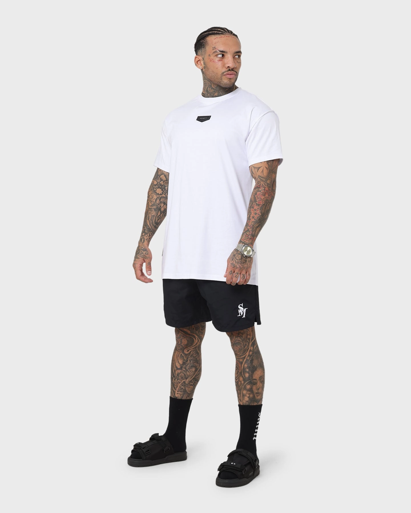 Clean Mood Lightweight Material Saint Morta Cali Beach Shorts Black/White