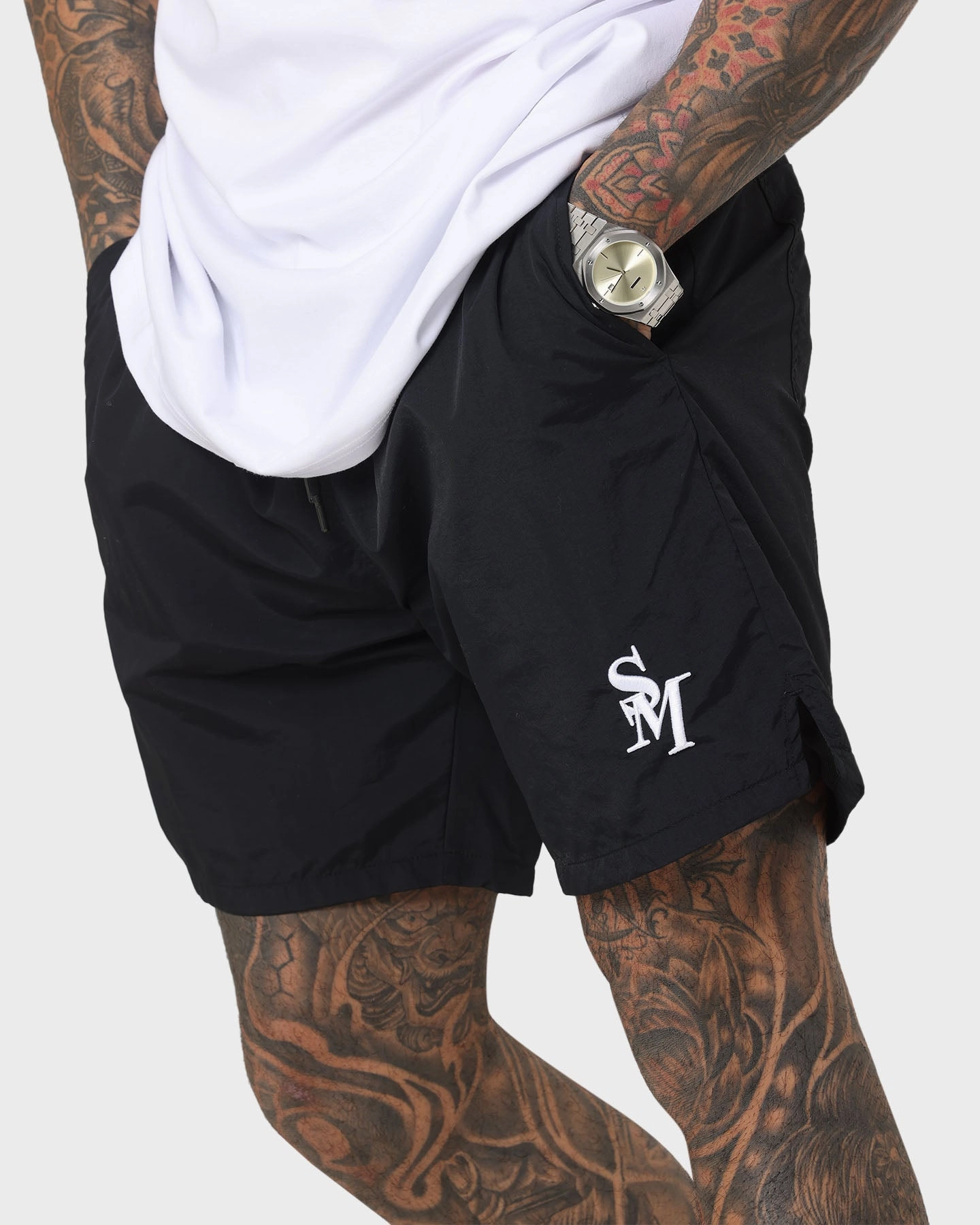 Simple Vibe Warm Layers Saint Morta Cali Beach Shorts Black/White
