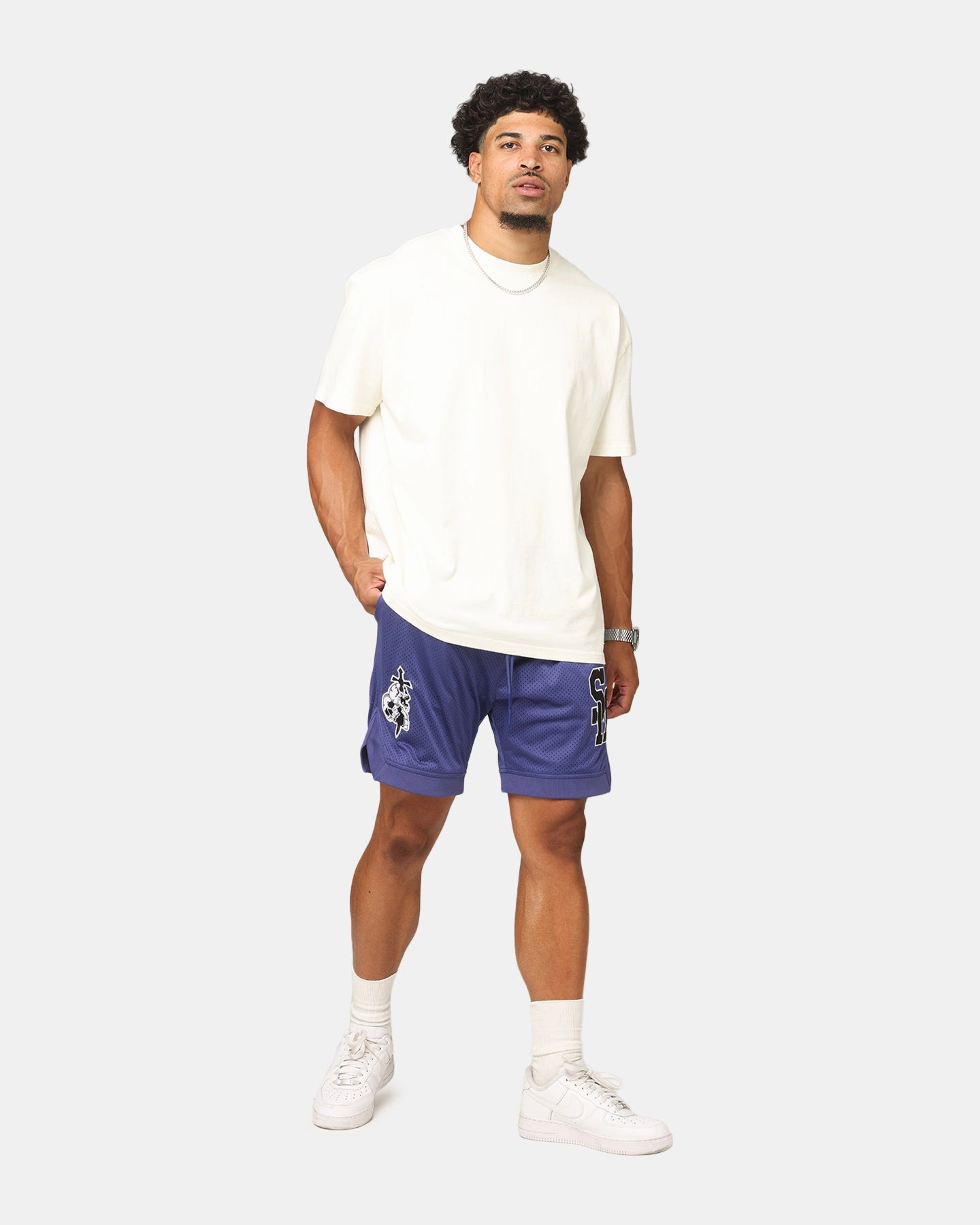 Saint Morta La Rambla Basketball Shorts Purple Anti Static Treatment