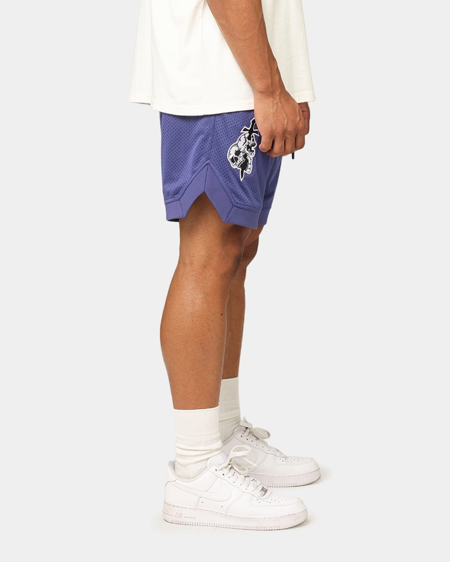Saint Morta La Rambla Basketball Shorts Purple Recycled Elastic Trim Flexible Material