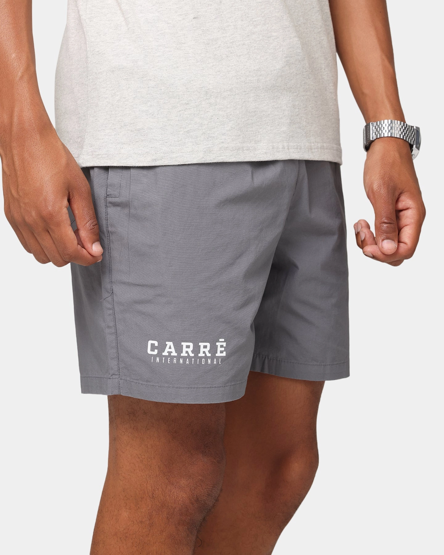 Free Movement Loose Fit Carre International Beach Shorts Charcoal