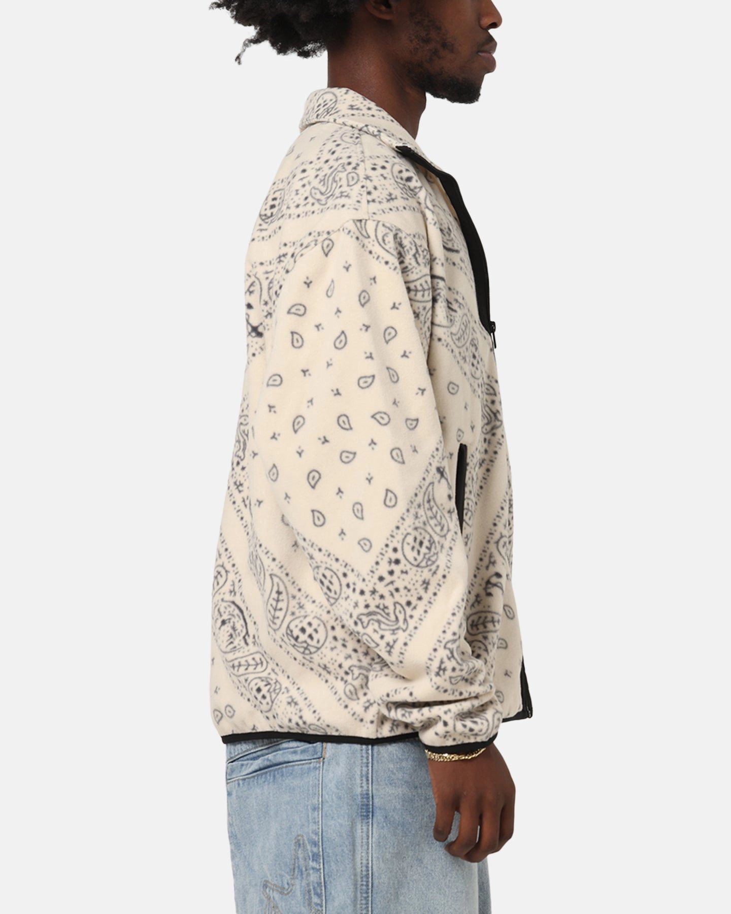Adventure Tommy Jeans Relaxed Zip Paisley Fleece Jacket Newsprint
