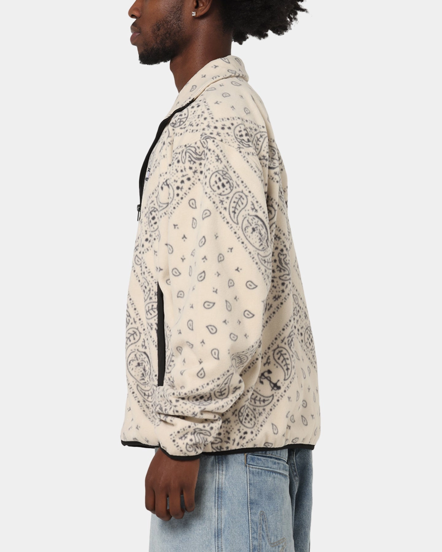 Durable Shield Tommy Jeans Relaxed Zip Paisley Fleece Jacket Newsprint