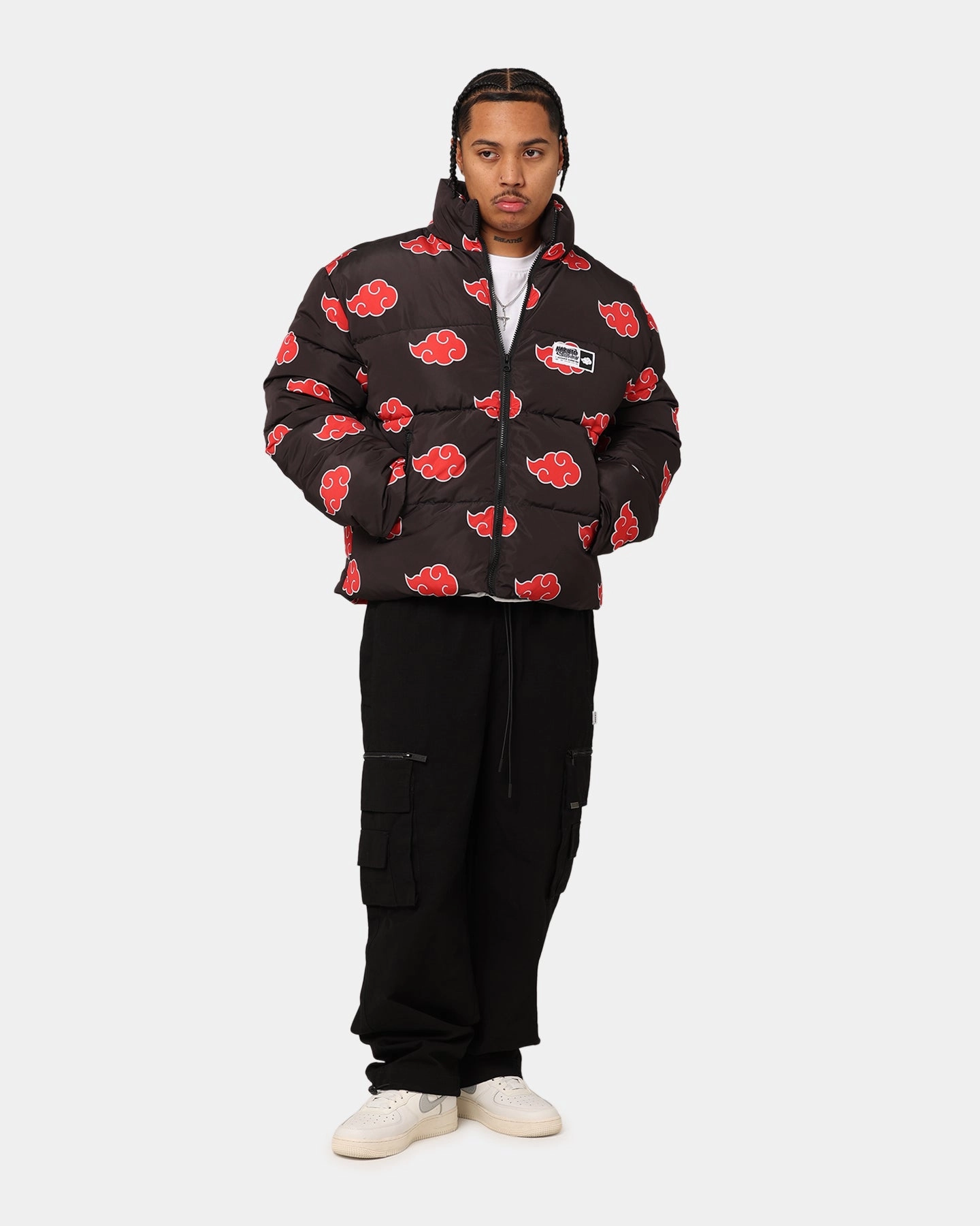 Goat Crew X Naruto Akatsuki Puffer Jacket Black Windproof Wear special - occasion wear