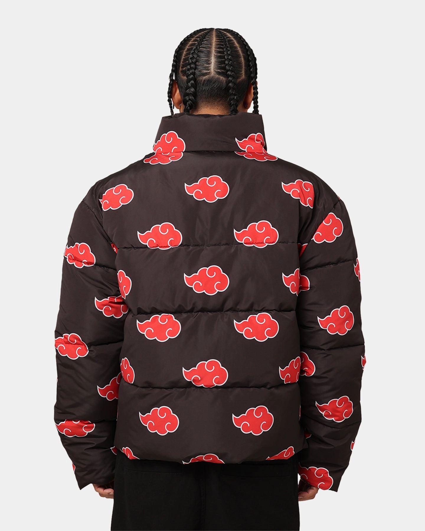 Goat Crew X Naruto Akatsuki Puffer Jacket Black Mirror