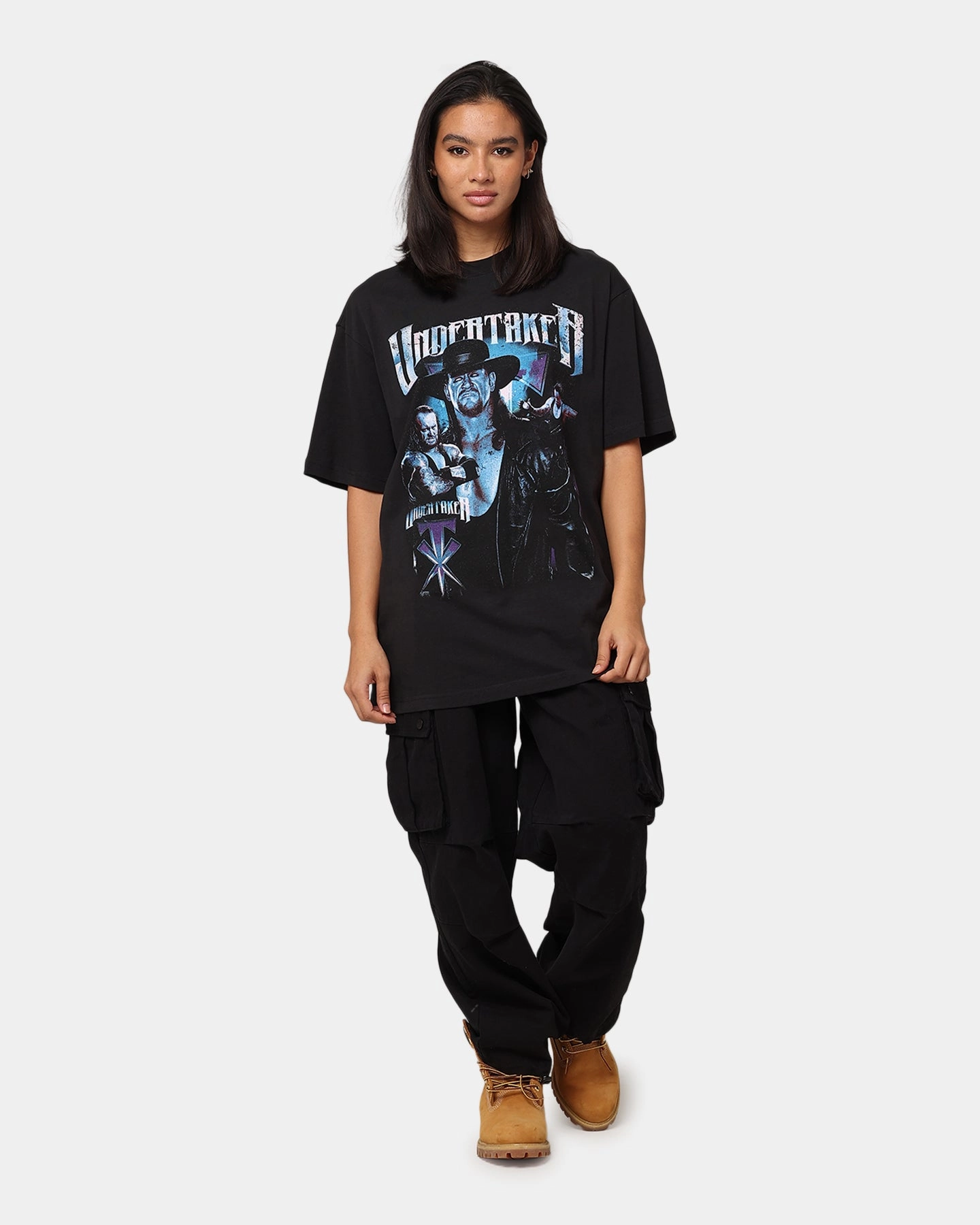 Mitchell & Ness X WWE The Undertaker T-Shirt Overdyed Black Ergonomic Cut Essential Layer