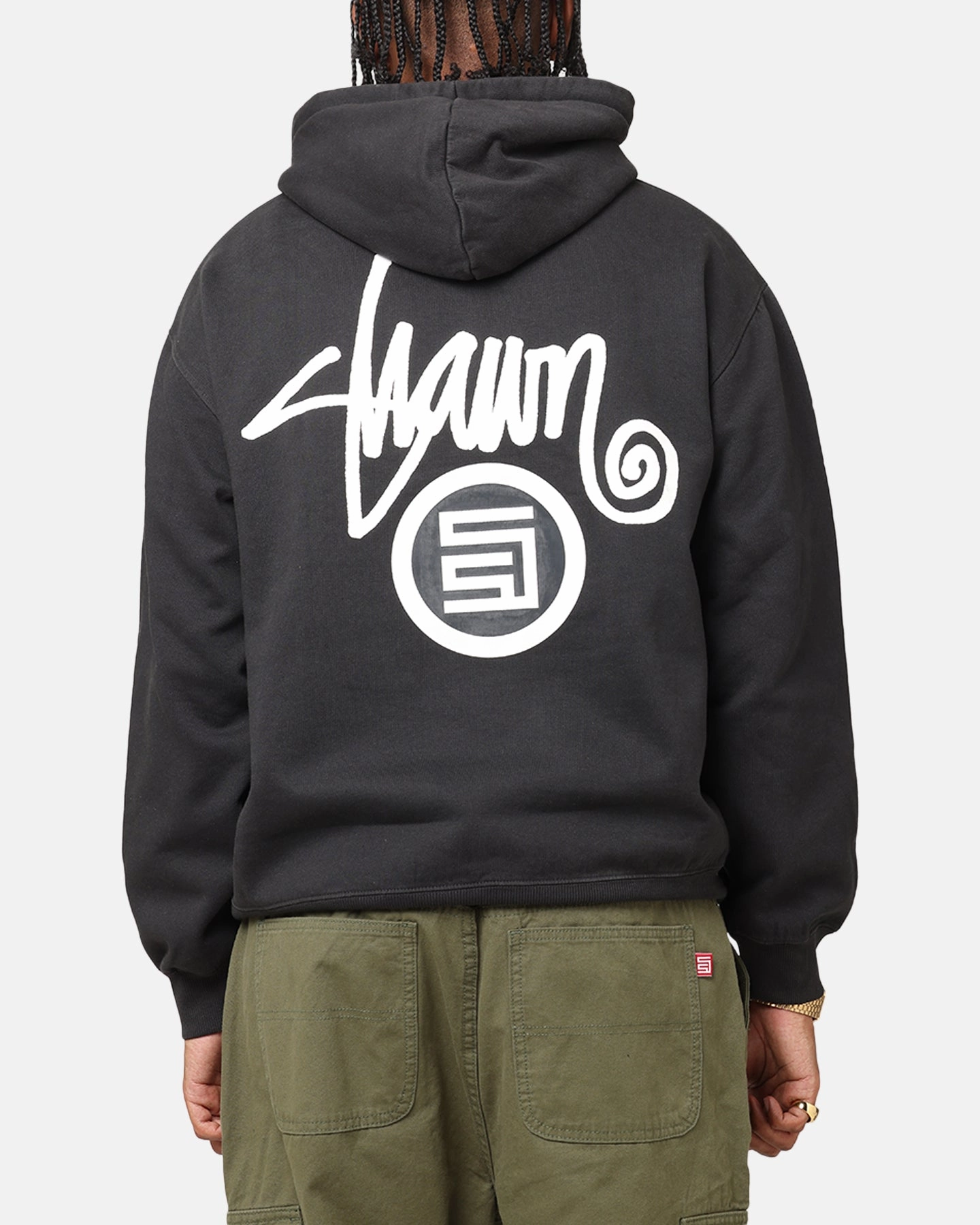 S Double Shawn Dot Hoodie Washed Black Travel Comfort