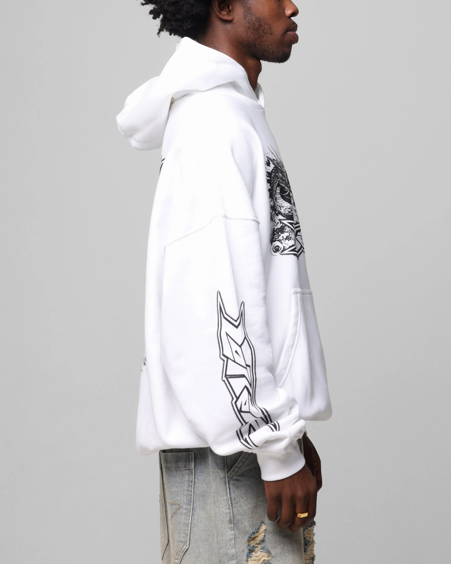 New Year's Loiter Draco Born Hoodie White