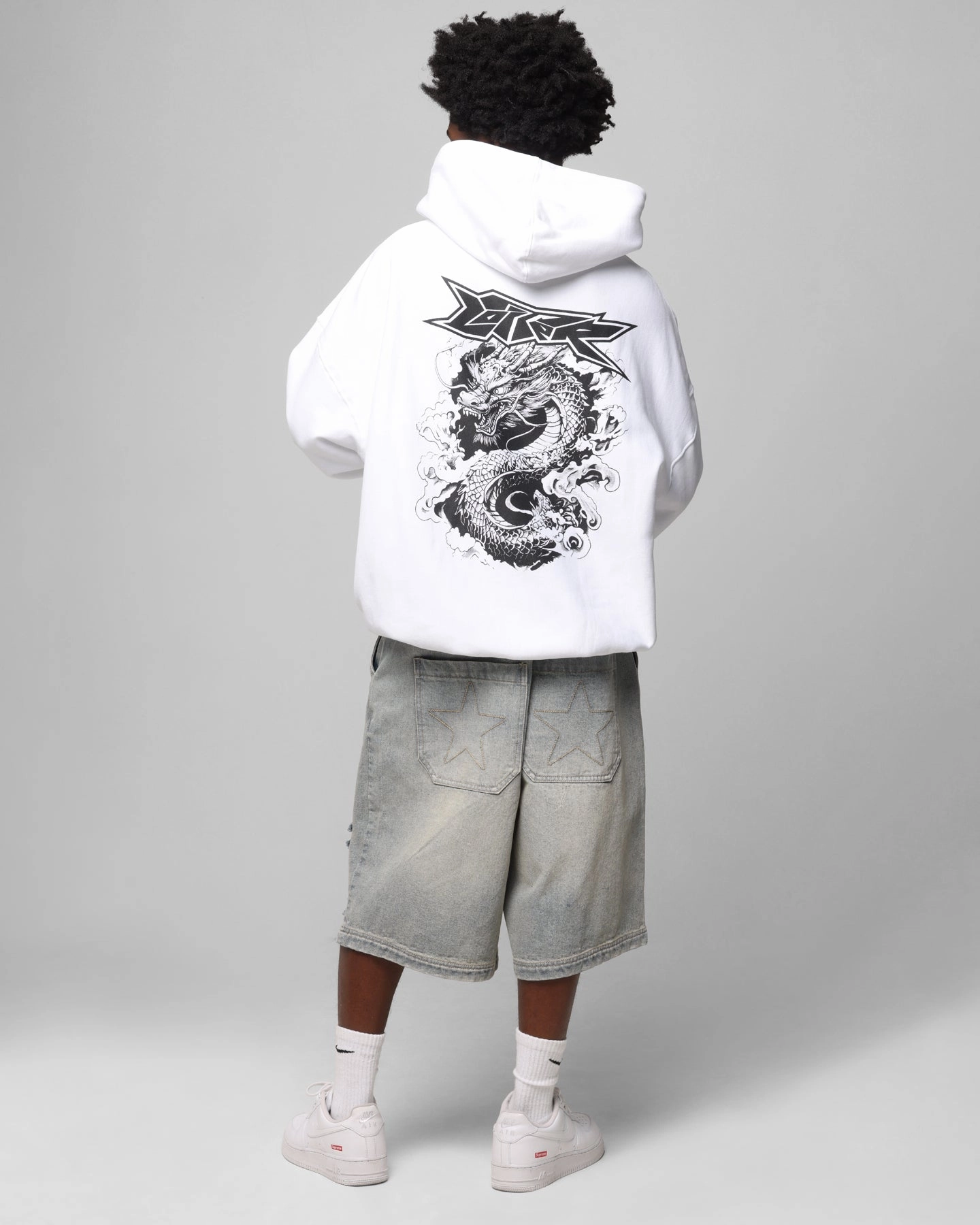 Loiter Draco Born Hoodie White Stylish-design Classic Jacket