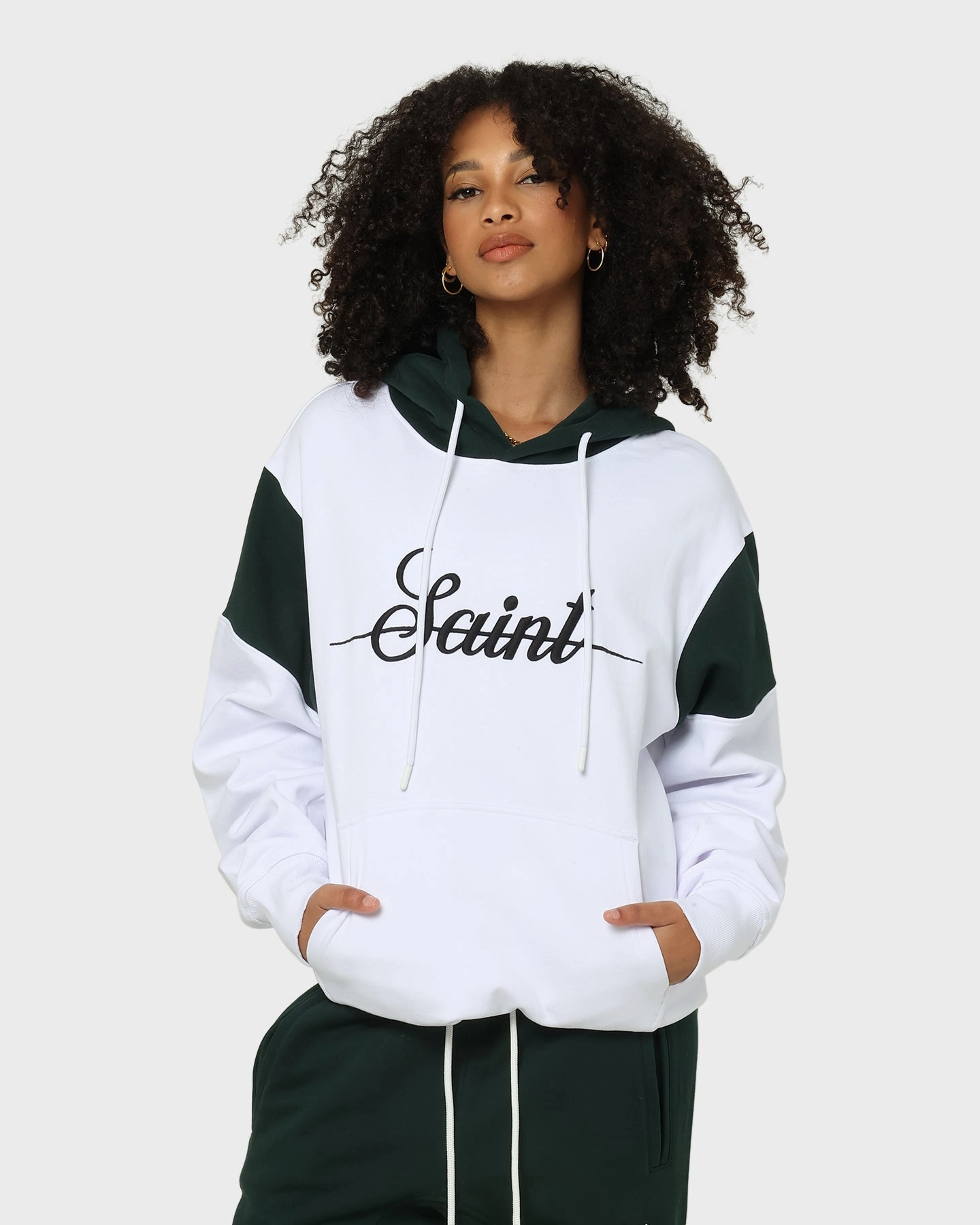 Saint Morta Saviour Hoodie White/Stadium Green slim