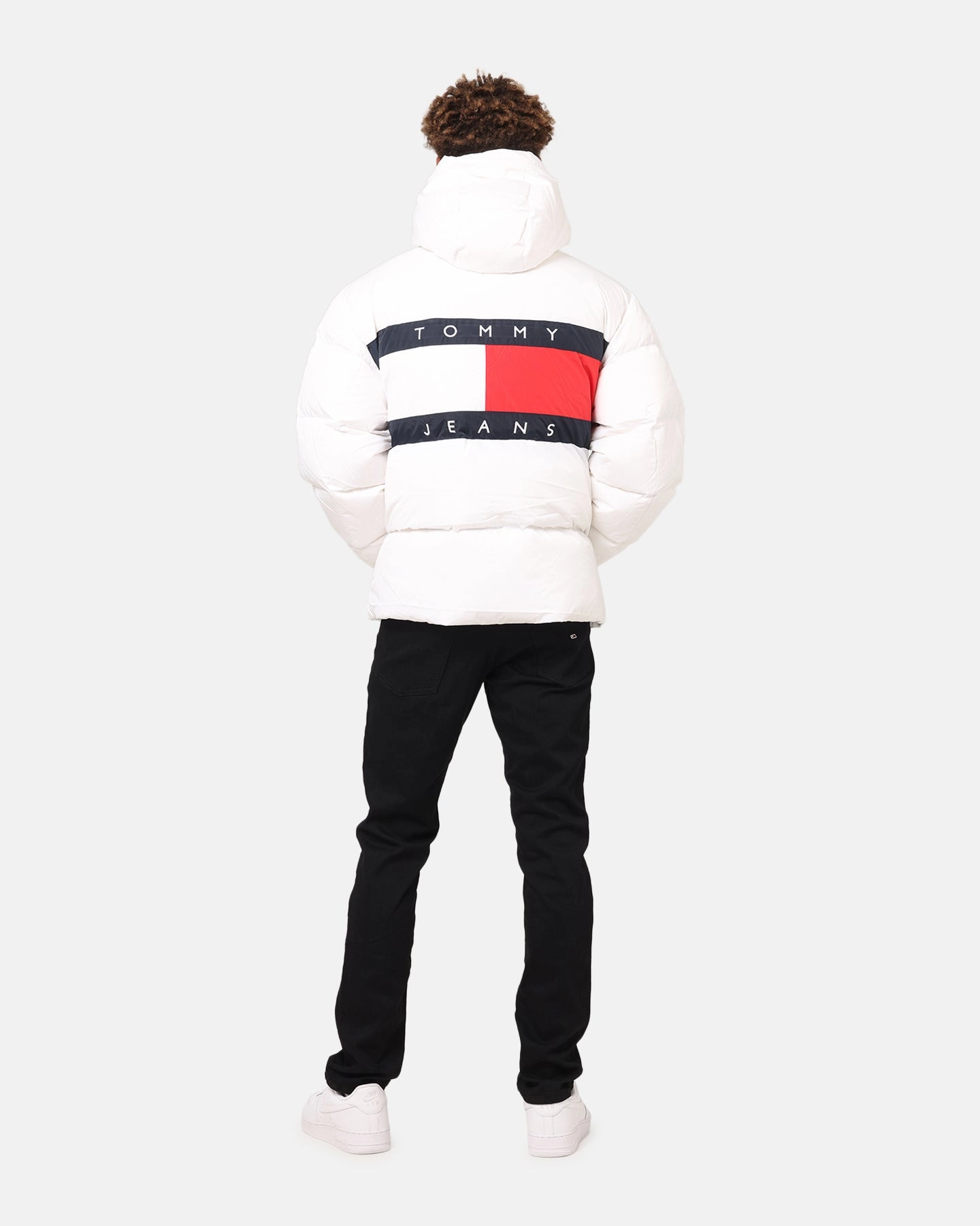 Enjoy Tommy Jeans TJM Flag Back Puffer Jacket White