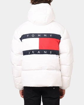 Tommy Jeans TJM Flag Back Puffer Jacket White Weekend Wear