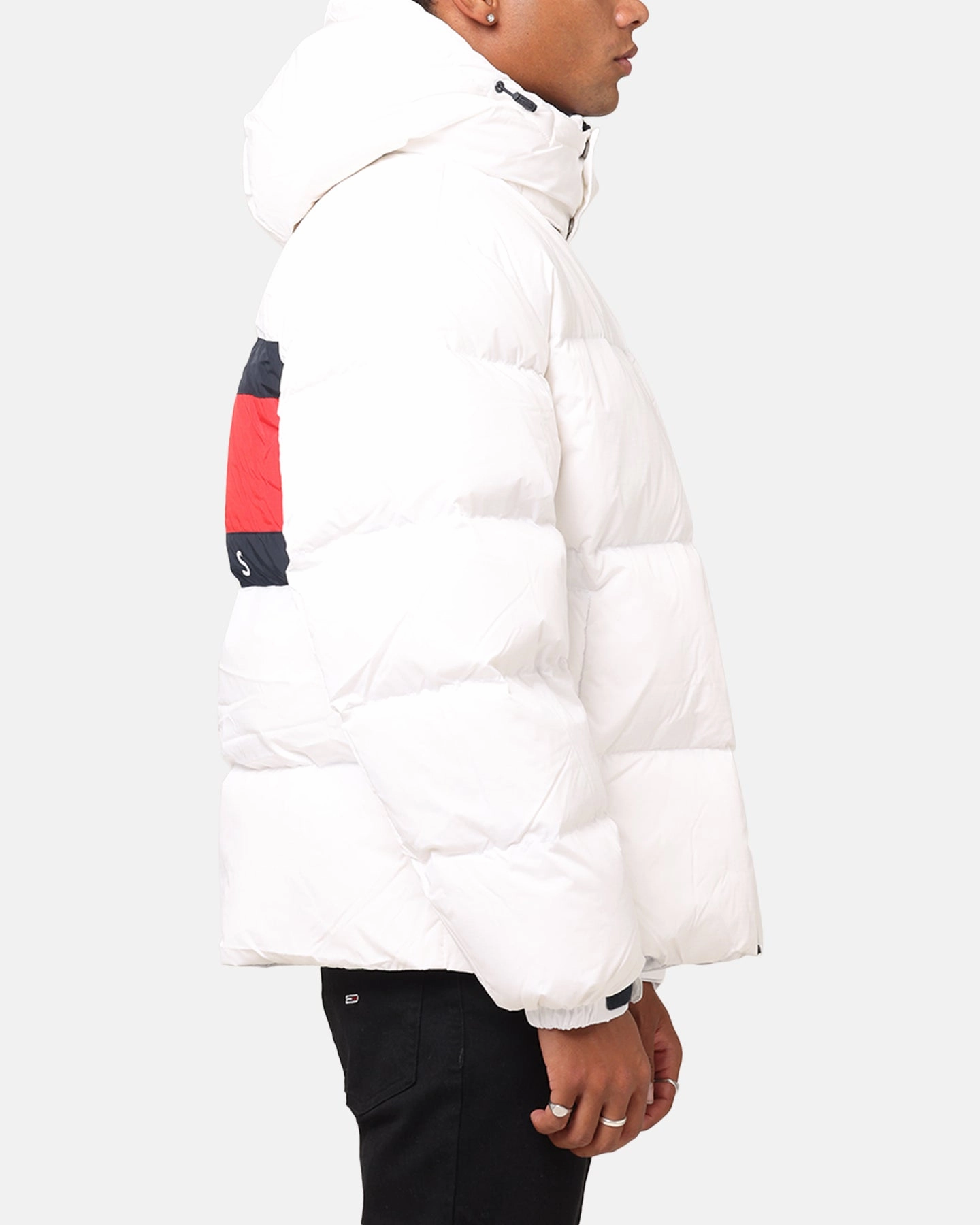 Tommy Jeans TJM Flag Back Puffer Jacket White Viewpoint Discount