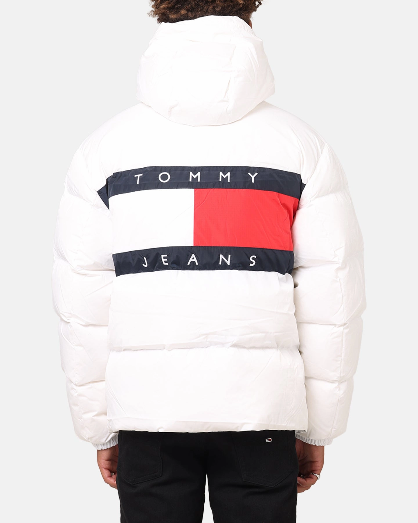 Tommy Jeans TJM Flag Back Puffer Jacket White Weekend Wear